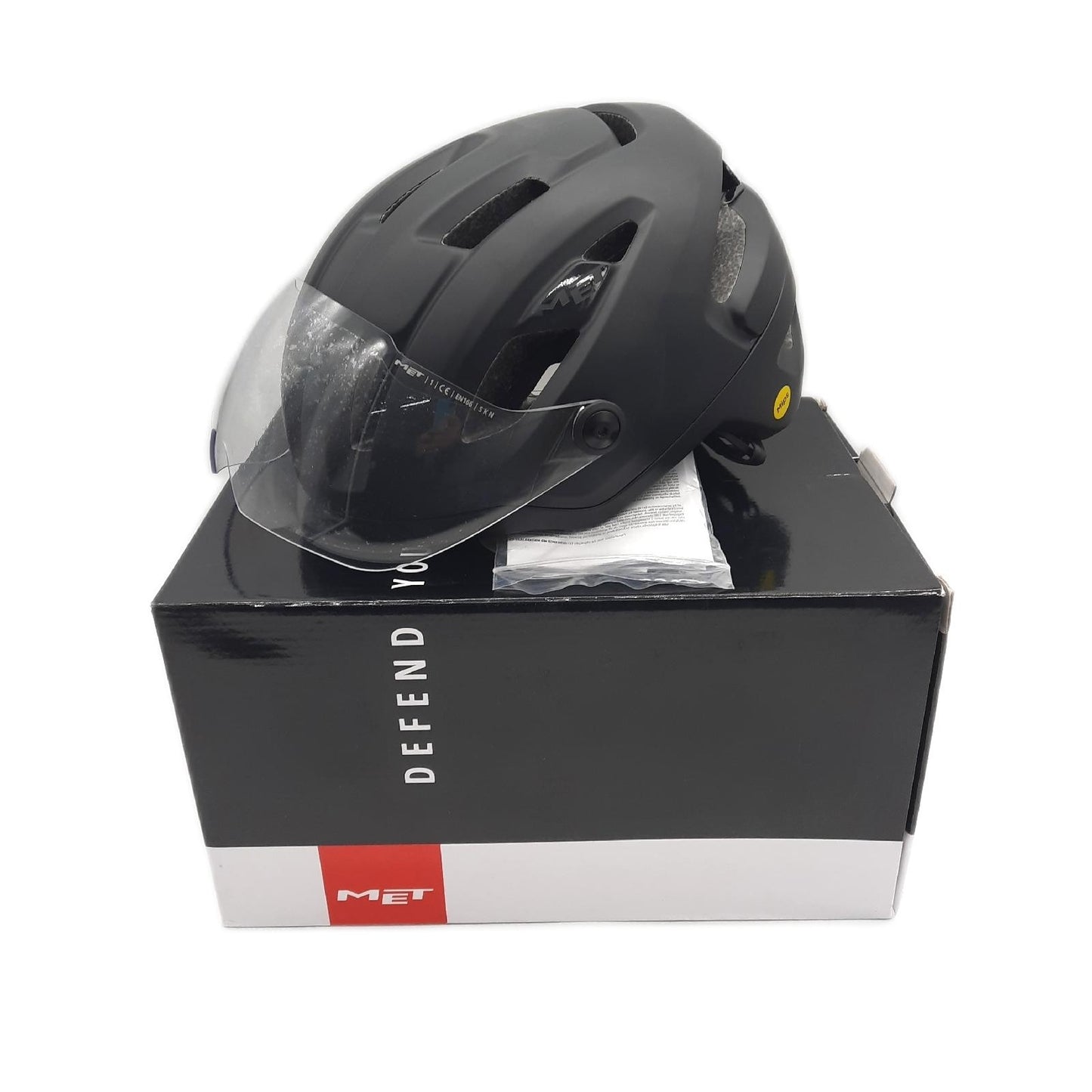 MET Fahrradhelm Sport Radfahren Intercity MIPS Sicherheit Aerodynamisch Schwarz M