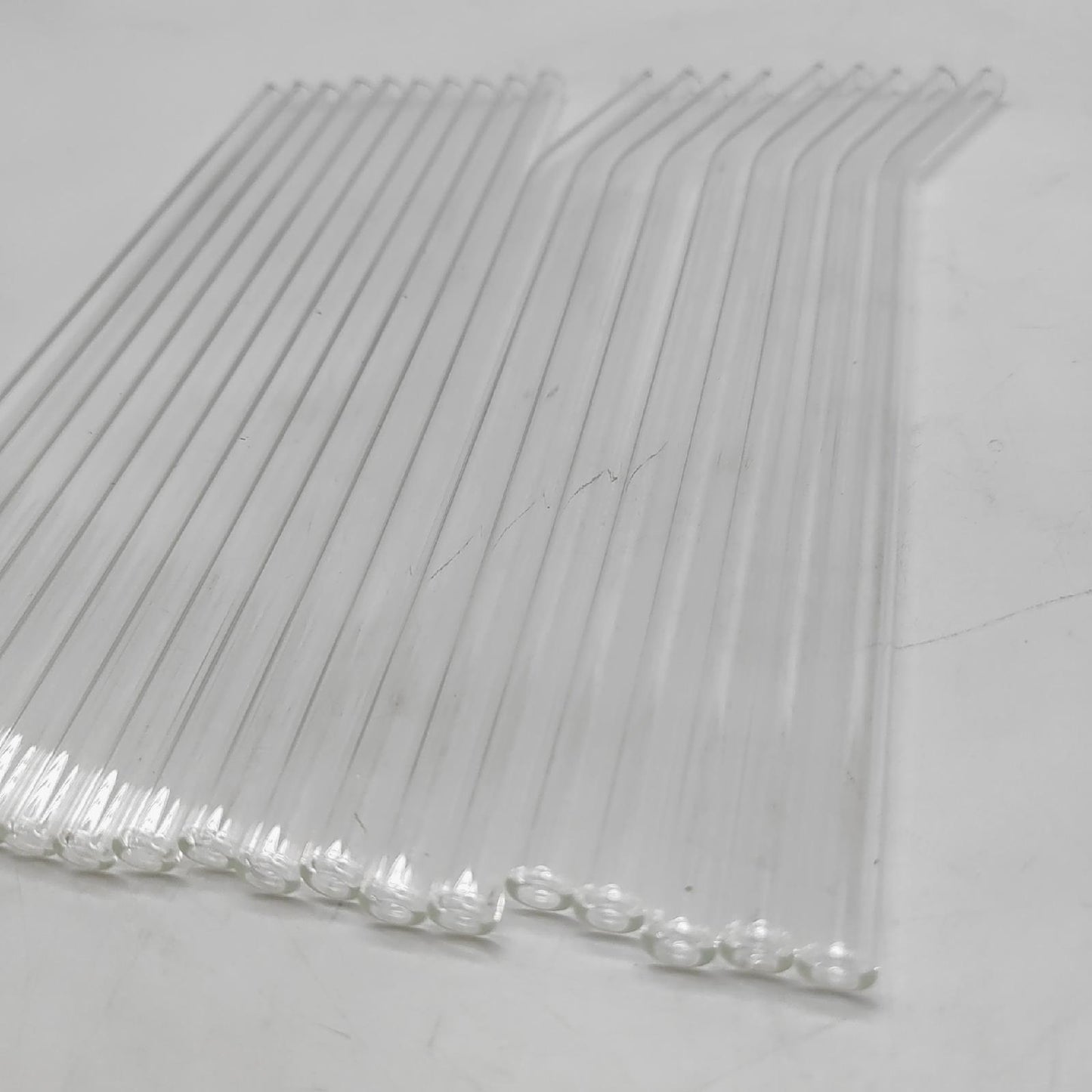 Glasstrohhalme Set Trinkhalme Haushaltswaren 20 transparente gebogene Halme wiederverwendbar nachhaltig umweltfreundlich