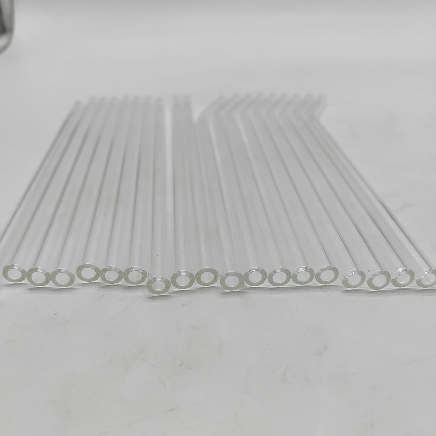 Glasstrohhalme Set Trinkhalme Haushaltswaren 20 transparente gebogene Halme wiederverwendbar nachhaltig umweltfreundlich