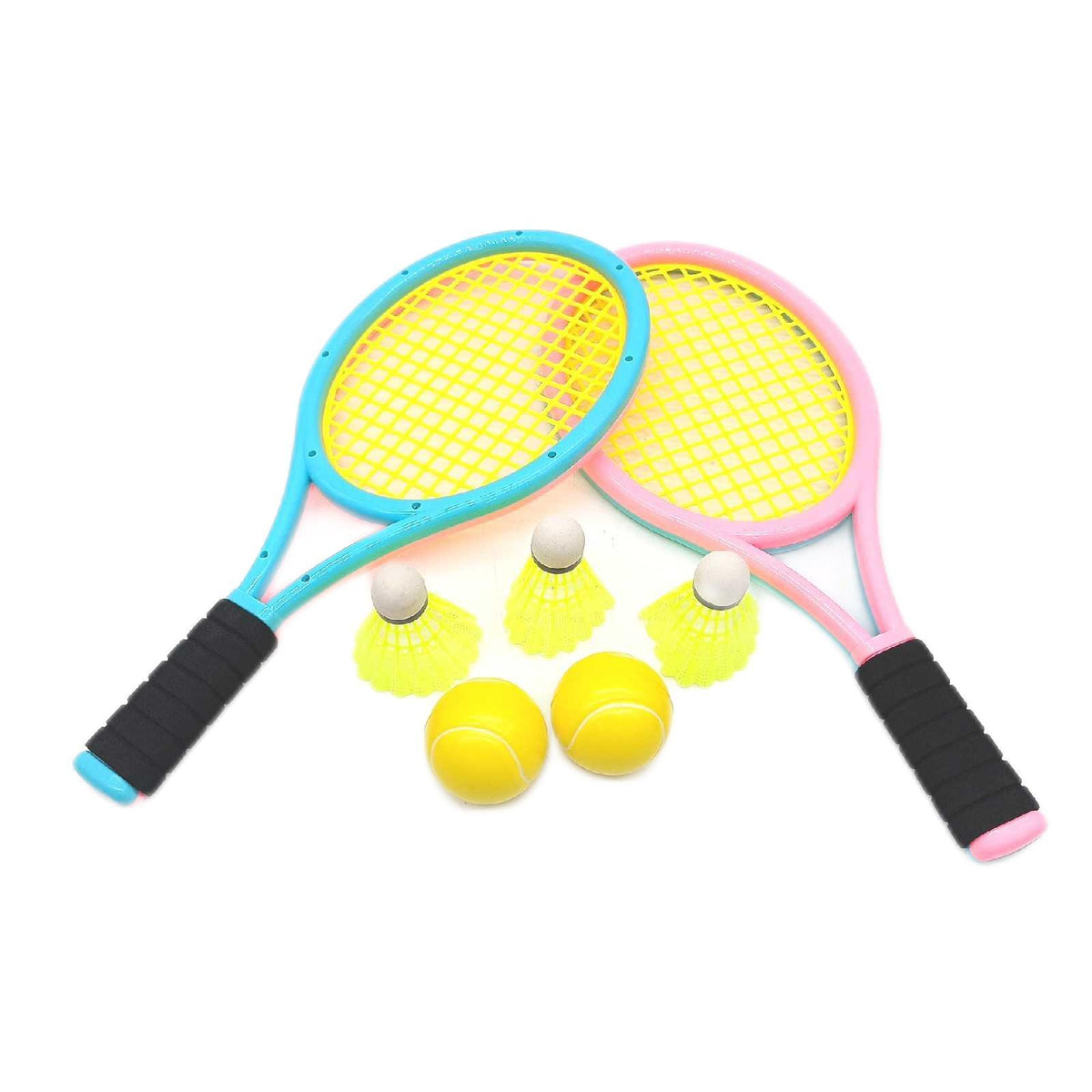 Kinder Tennisschlaeger Set mit Tasche Bälle Badminton Tasche Reissverschluss defekt Fehl