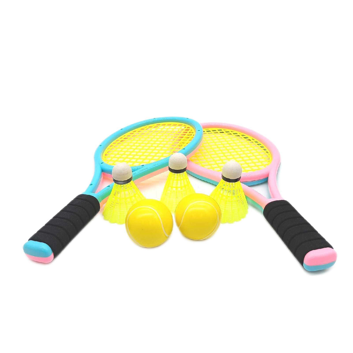 Kinder Tennisschlaeger Set mit Tasche Bälle Badminton Tasche Reissverschluss defekt Fehl