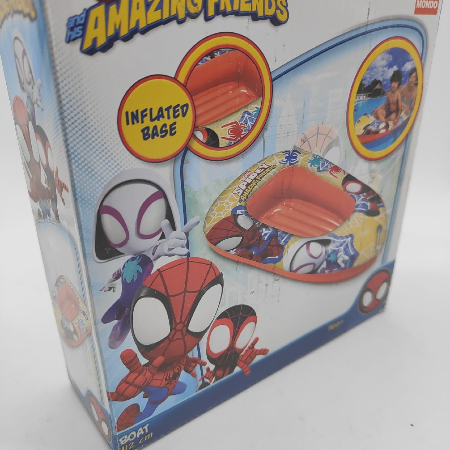 Mondo Toys Aufblasbares Boot Kinder Spielzeug Marvel Spidey Big Boat Softboden 112 cm