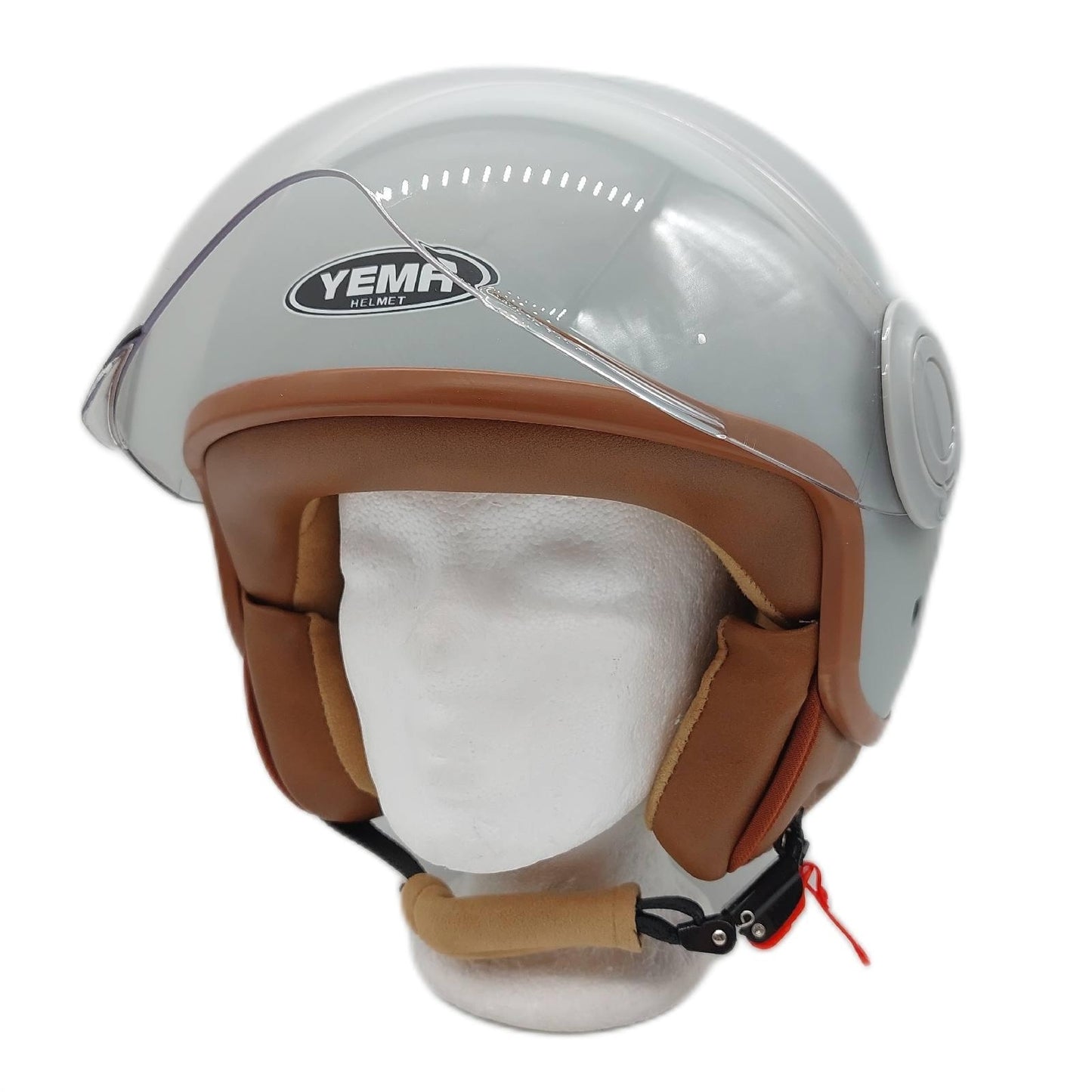 YEMA Helm Jethelm Motorradhelm DW 631 Moped für Herren Damen Grau Stabilität Sicherheit