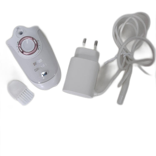 Braun Silk-épil 9 Flex, Epilierer Damen / Haarentferner für langanhaltende Haarentfernung, Ladyshaver, Rasieraufsatz, Trimmeraufsatz, 9-030 3D, Weiß/Rosa Titan