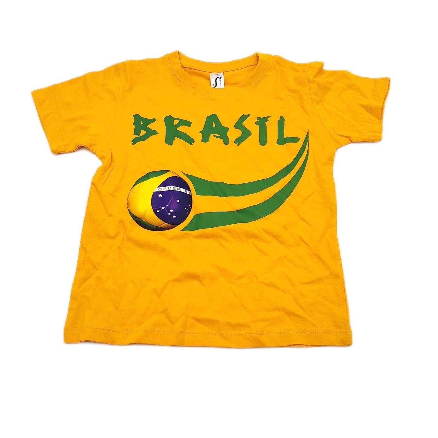 Supportershop Kinder Brasil Fan T-Shirt, gelb, 6/7 ans