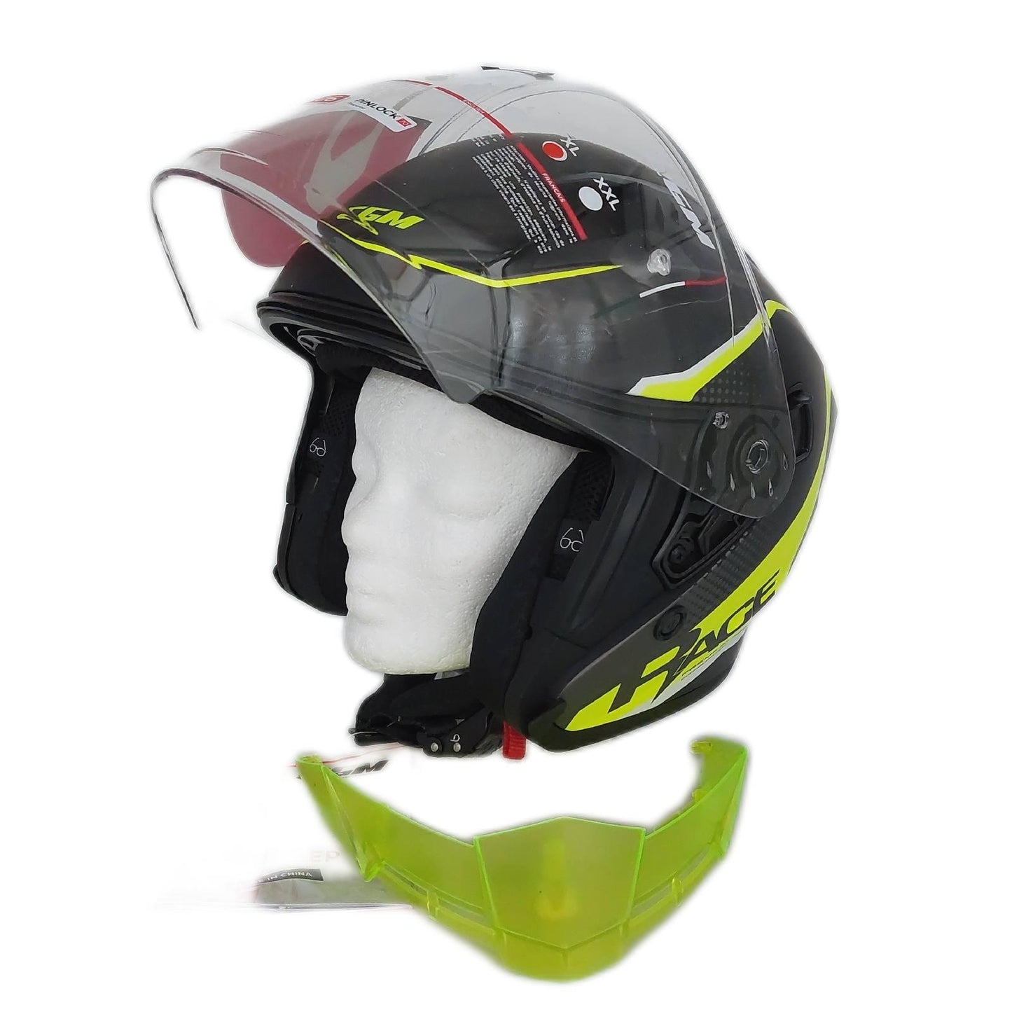 CGM Motorradhelm Jethelm Deep Race Grau XL Größe American Stil Sicherheitsschutz
