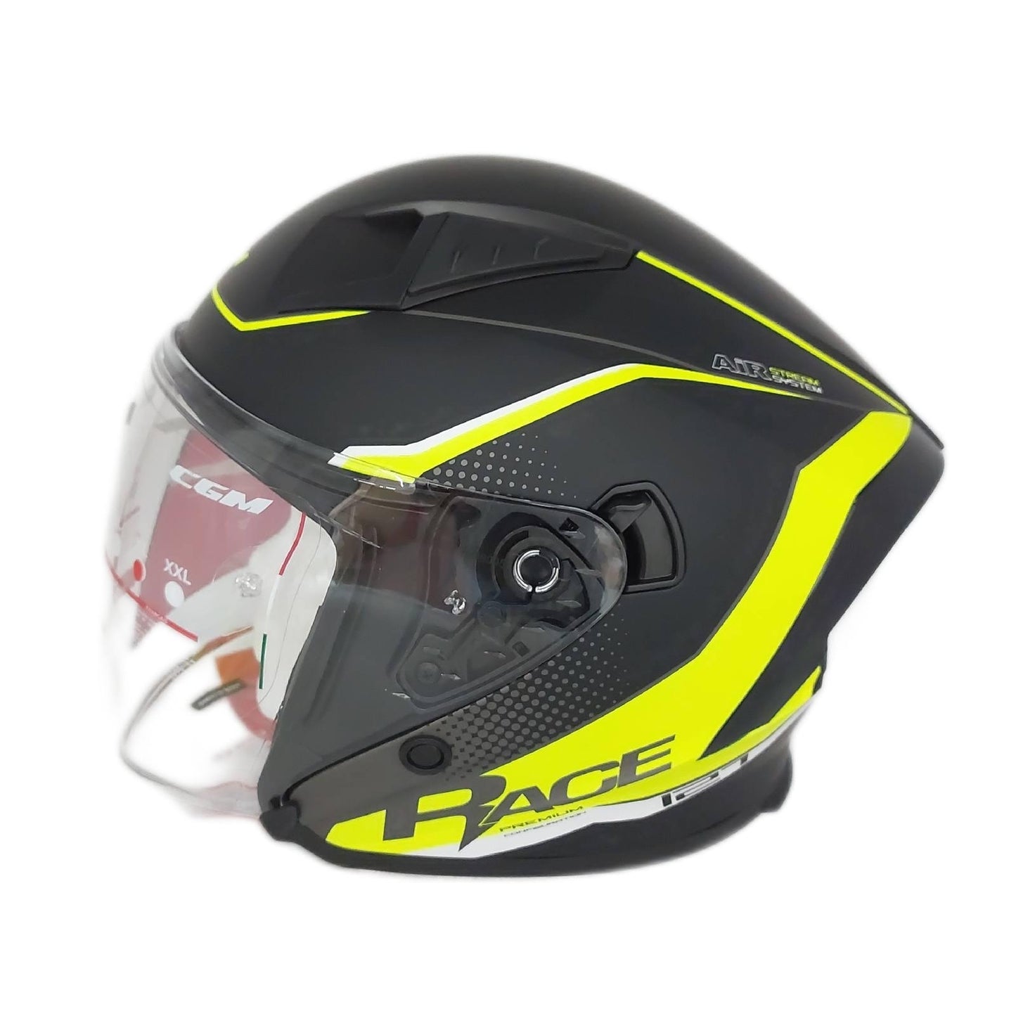 CGM Motorradhelm Jethelm Deep Race Grau XL Größe American Stil Sicherheitsschutz
