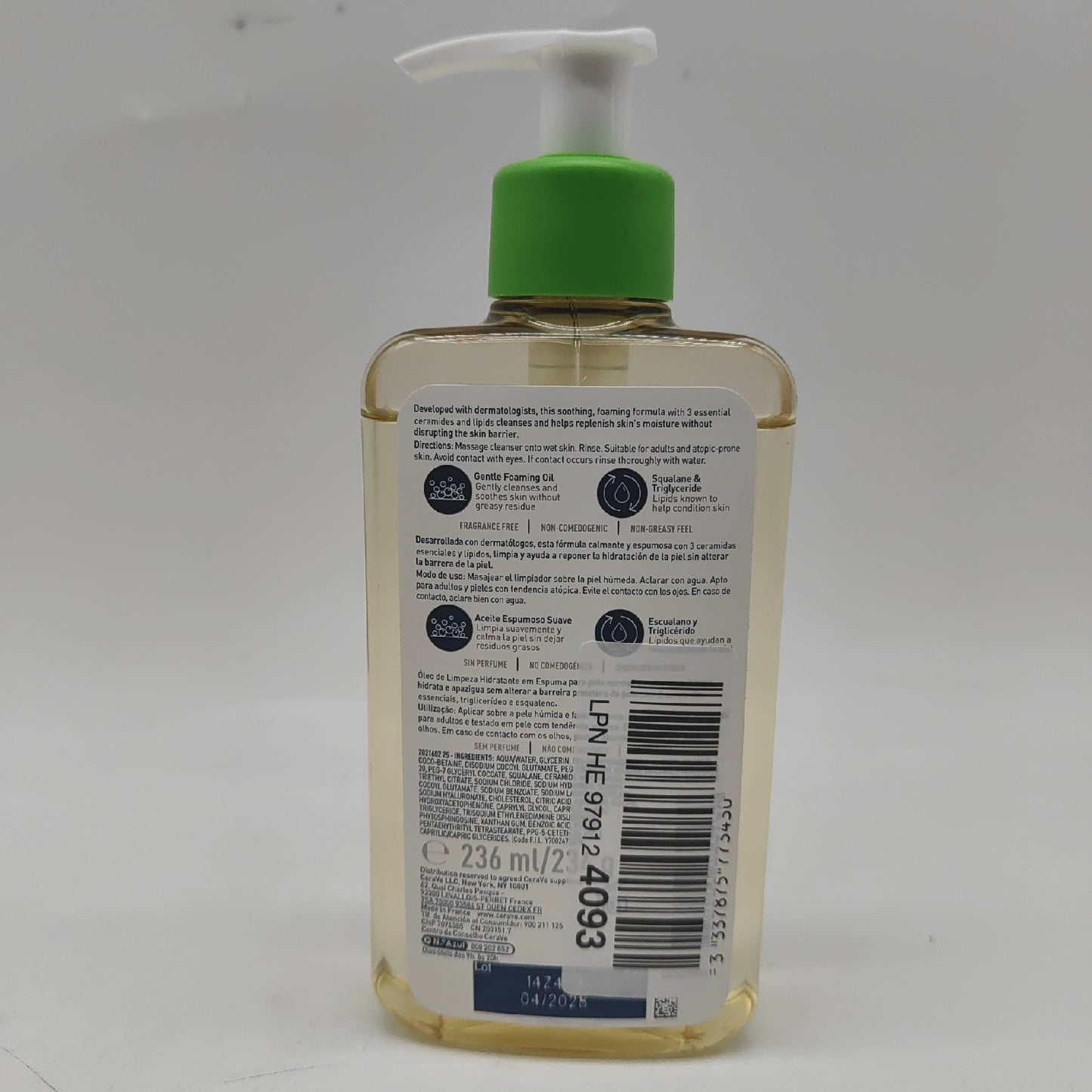 Cerave Gesichtspflege Reinigungsöl 236 ml Gesichtsreiniger Porenreiniger (9,44)