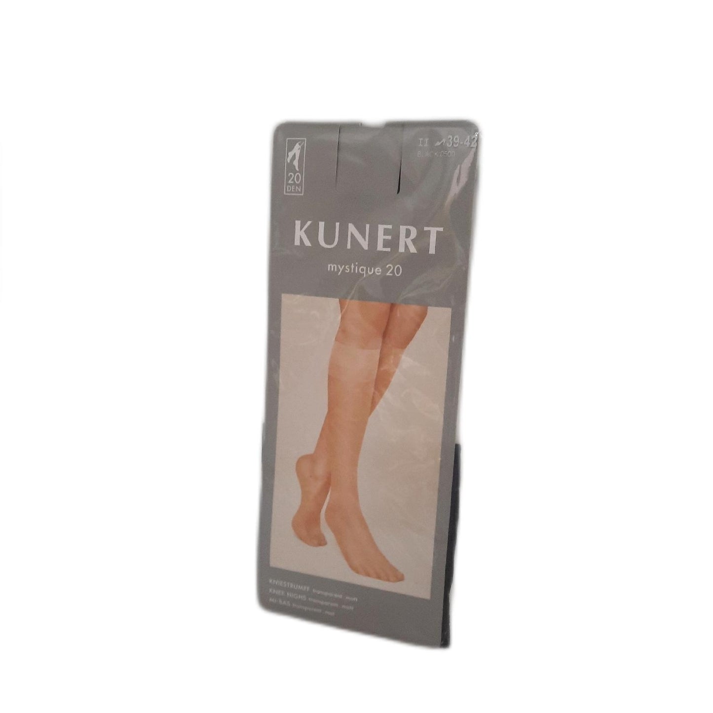 Kunert Damen Kniestrümpfe Strumpfwaren Mystique 20 transparent elegante Optik Black Premium