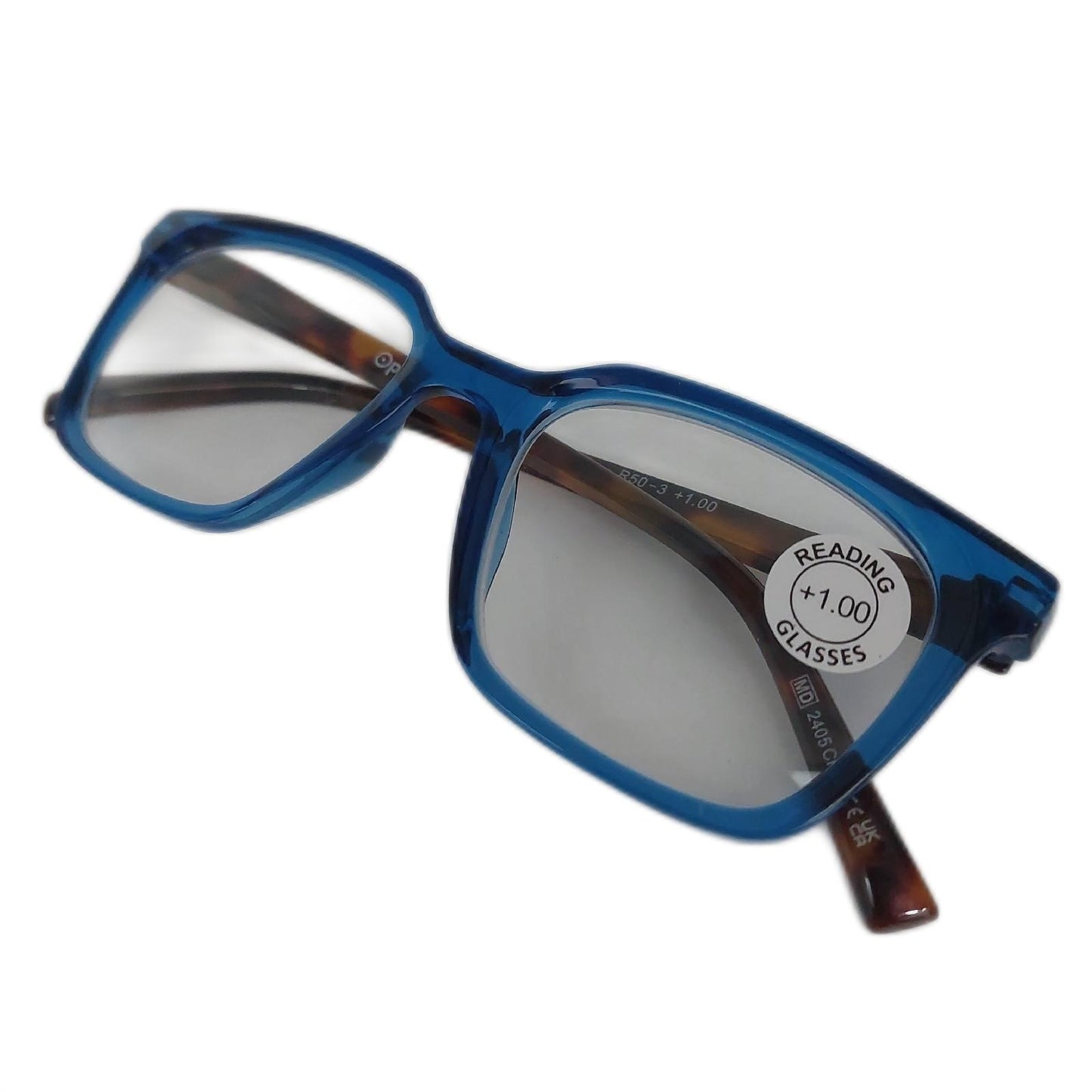 Opulize Lesebrille Brillenfassung Koi Große Rechteckige Schwarz Blau Komfort Stil Set 2er Pack