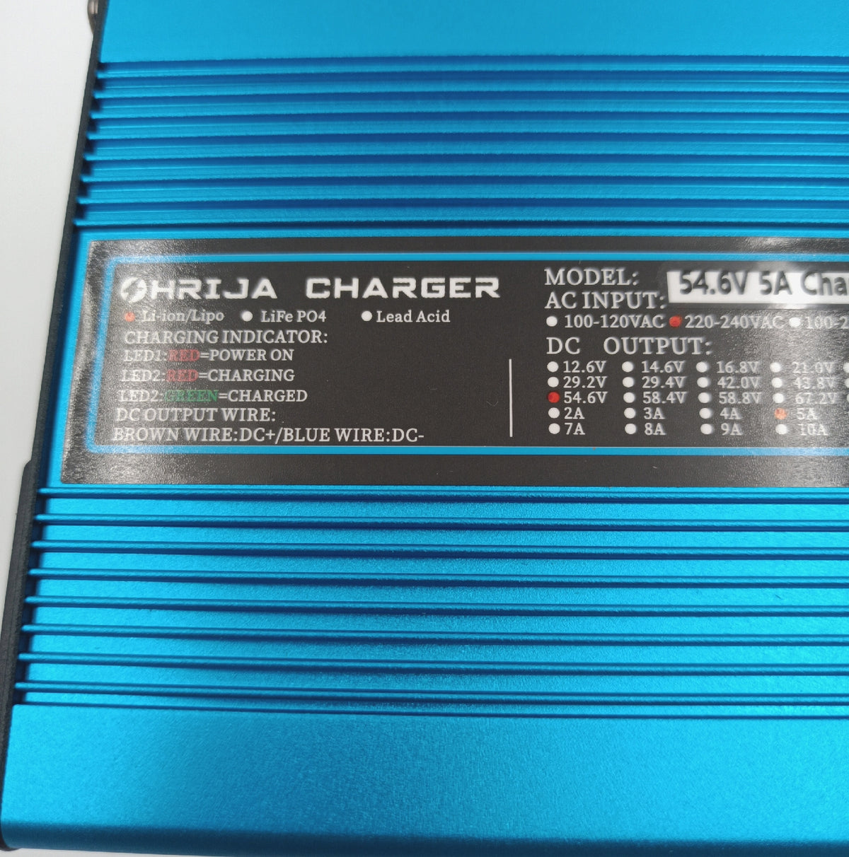 HRIJA Ladegerät Batterieladegeräte 546V 5A Charger für 48V