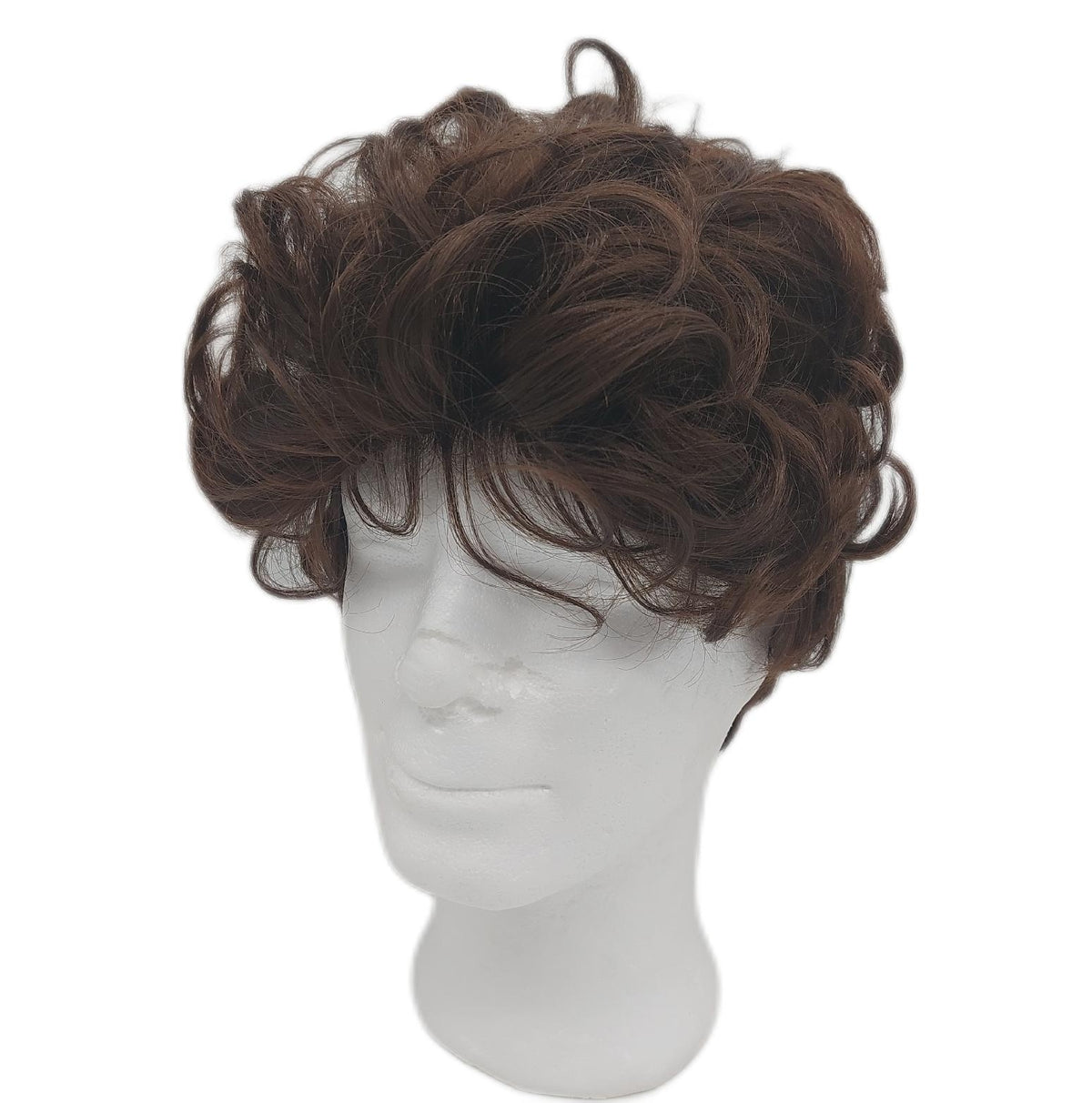 Siudus Herren Perücke Haarmode kurze lockige braune Bangs natürlich aussehende Fris