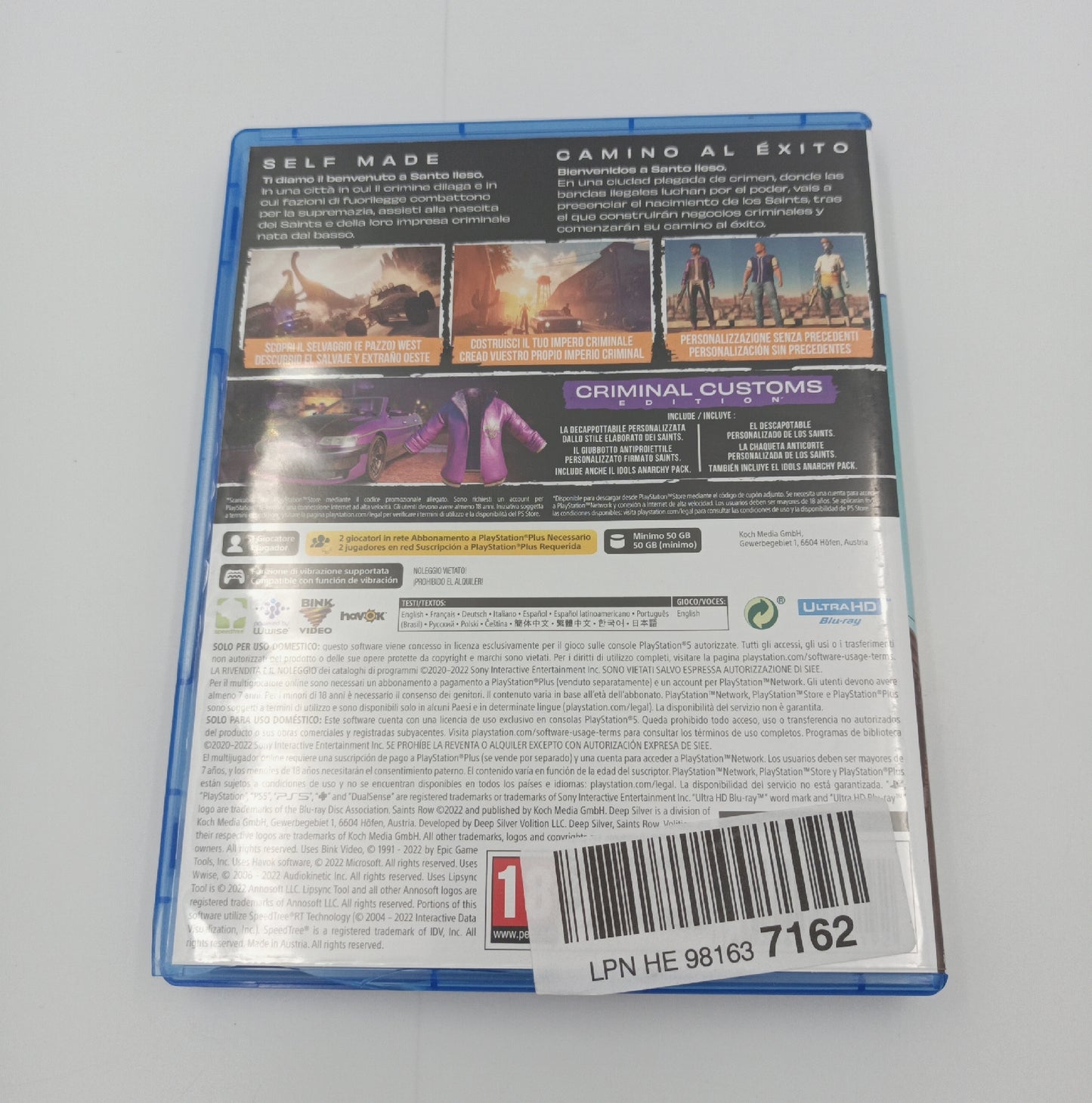 Deep Silver Saints Row Criminal Customs Edition Playstation 5 USK 18