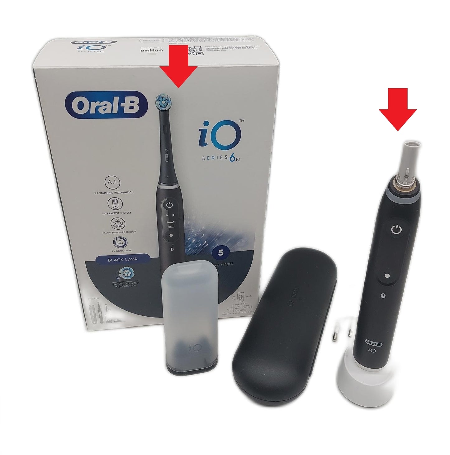 Ob Purify Zahnbürste Zubehör ohne Bürstenaufsätze sichtbare Gebrauchsspuren