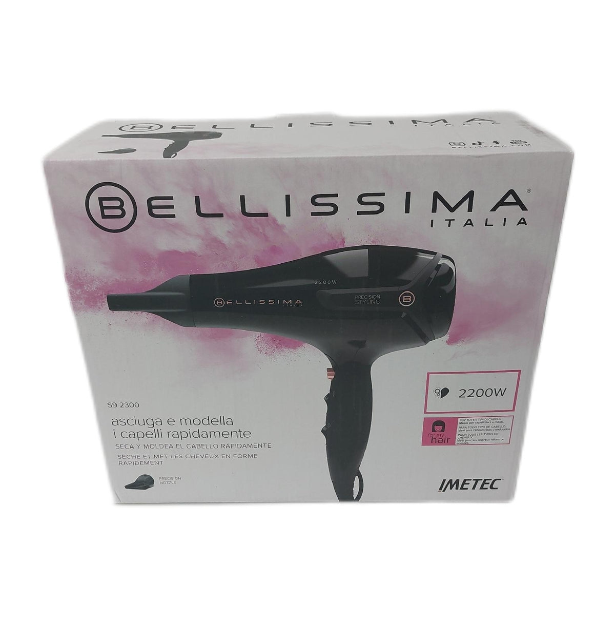Bellissima S9 2300 Schnellhaartrockner mit einem Aufsatz fehlt