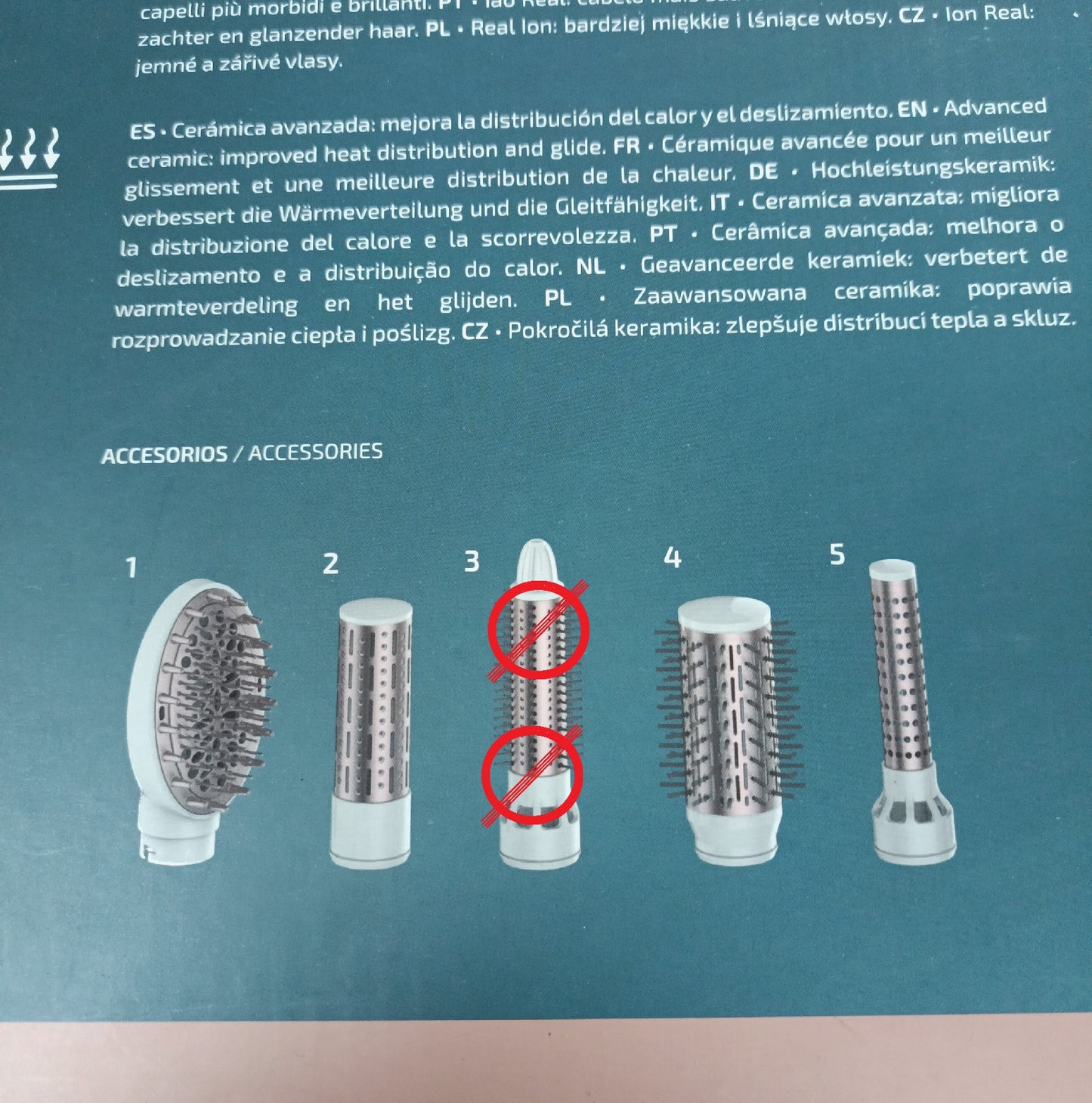 Cecotec Haarstyler Bamba CeramicCare Pro 5in1 Airbrush ein Aufsatz