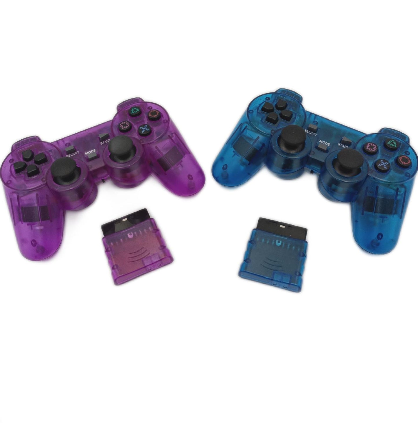 AUFGLO Wireless Controller Gaming Zubehör Classic für PS2 DS2 PC Retro Design Lila Blau