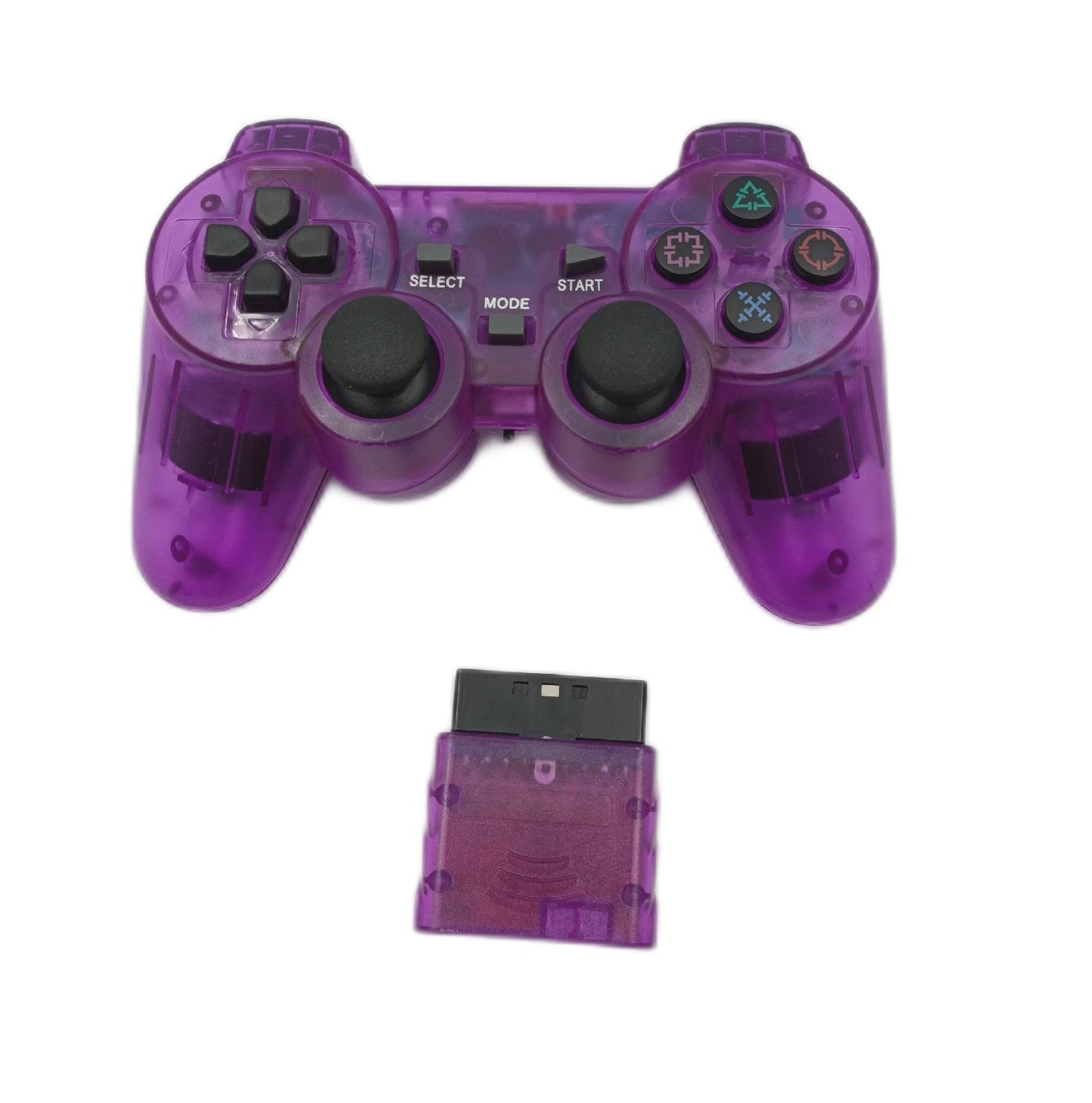 AUFGLO Wireless Controller Gaming Zubehör Classic für PS2 DS2 PC Retro Design Lila Blau