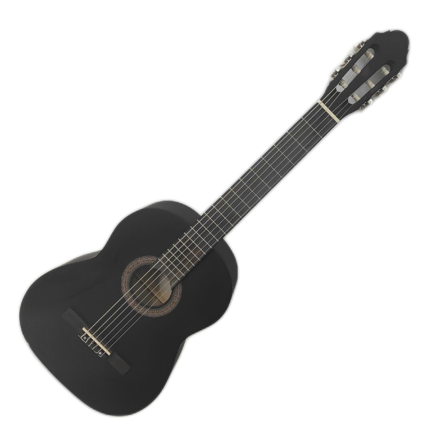 Navarra Konzertgitarre Musikinstrument Konzertgitarre NV12 Schwarz Gigbag Tasche Ple