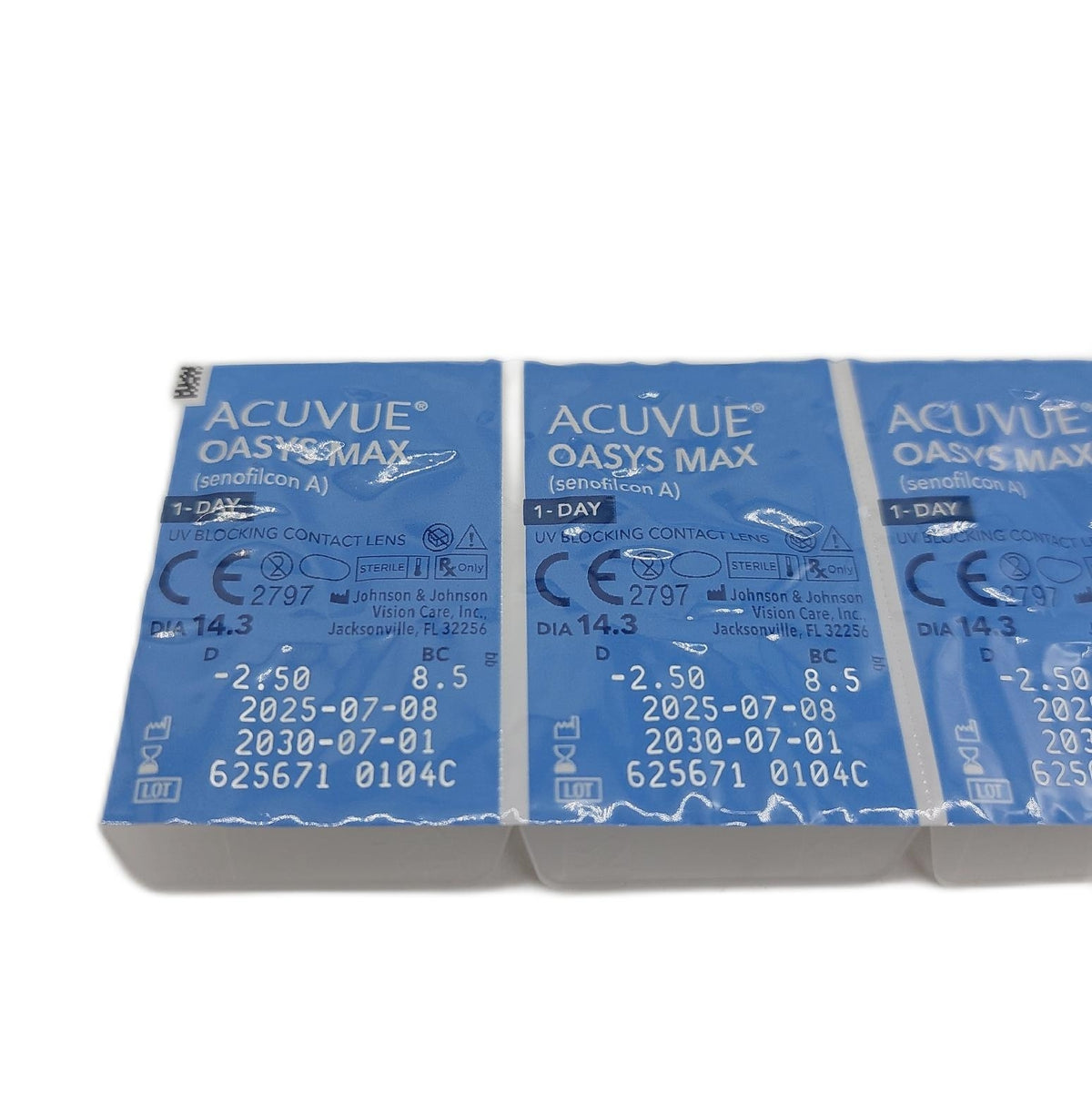 ACUVUE OASYS MAX 1-Day Tageskontaktlinsen -2.50 dpt BC 8.5