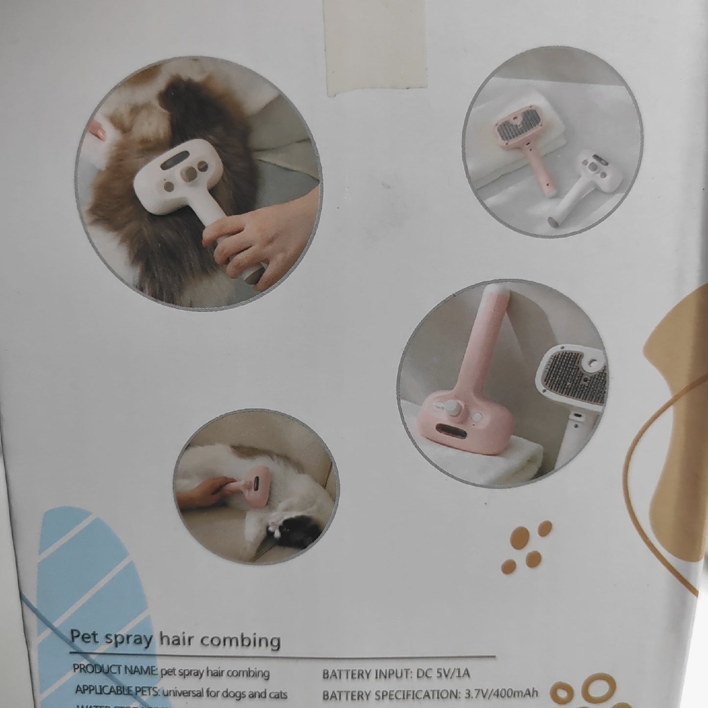 Brencco Katzenbürste Haustierpflege Dampfbürste Wassertank 4 in
