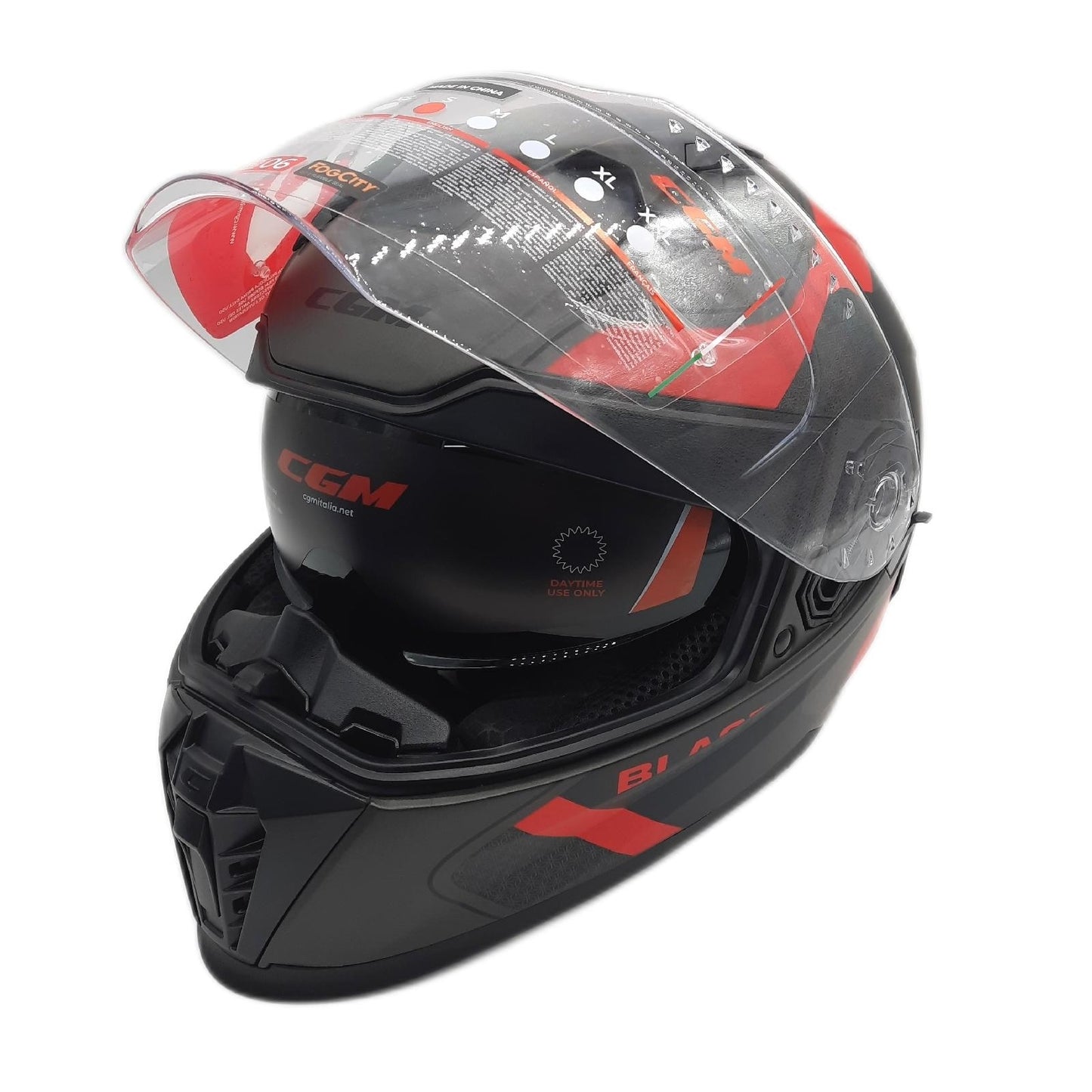 CGM Integralhelm Motorradbekleidung 311R Blast Race Anthrazit Matt Rot Sicherheit S 55 56 cm