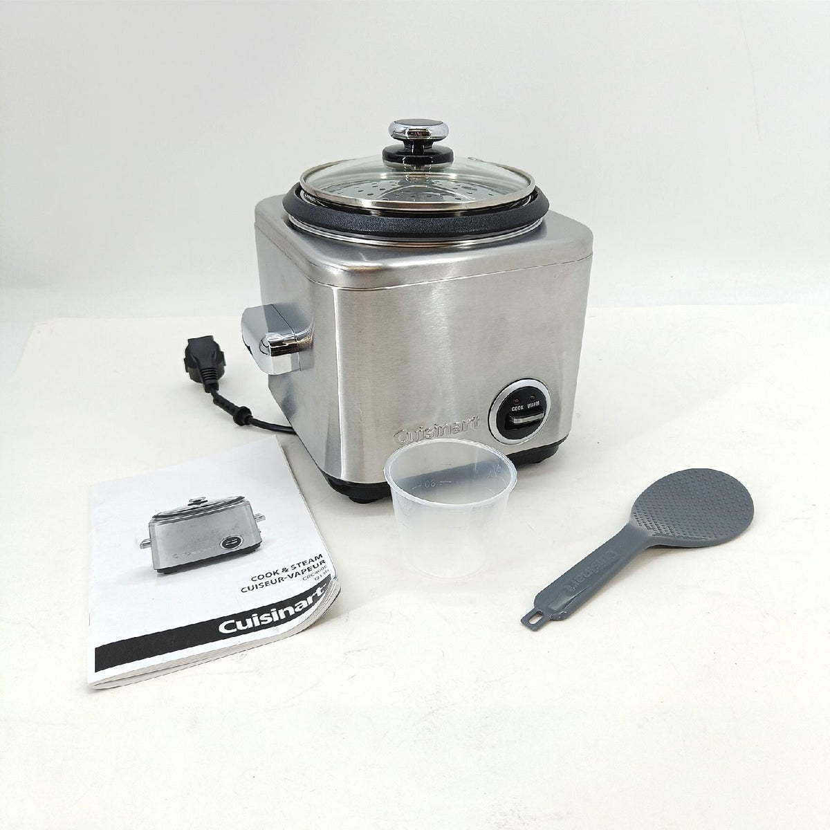 CRC400E Cuisinart Cook & Dampf, kompakte Reiskocher und Dampfgarer, gebürstetem Edelstahl, Kapazität 400g