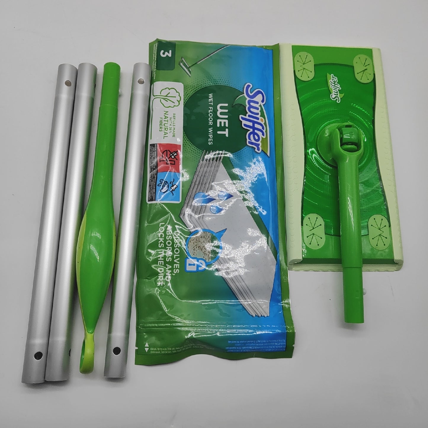 Swiffer Besen Reinigung Haushalt Komplettset Effektive Reinigung mit Trockene und Feuchte Tücher