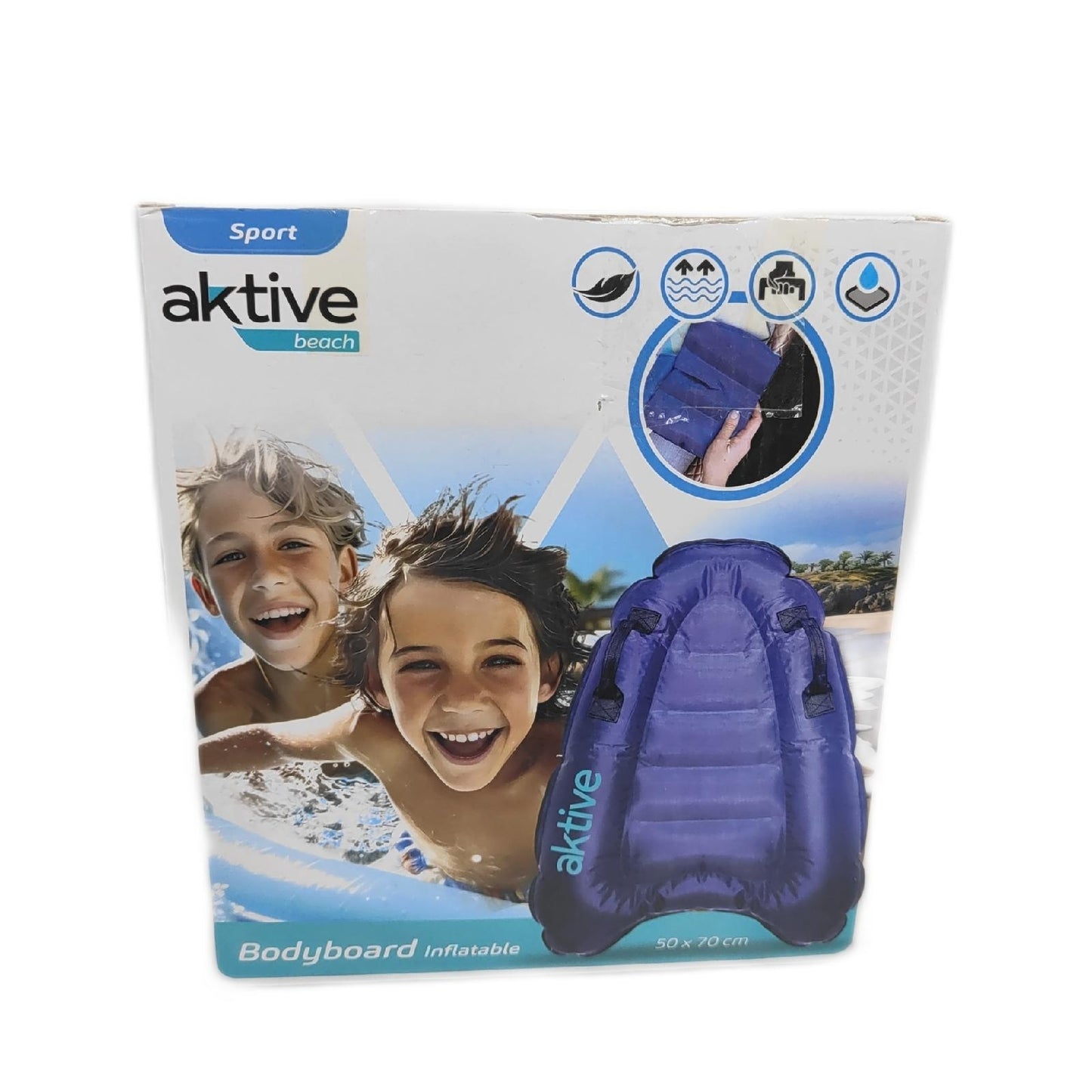 AKTIVE Bodyboard Wassersport Aufblasbar 50x70 cm Kinder Erwachsene Strandspaß