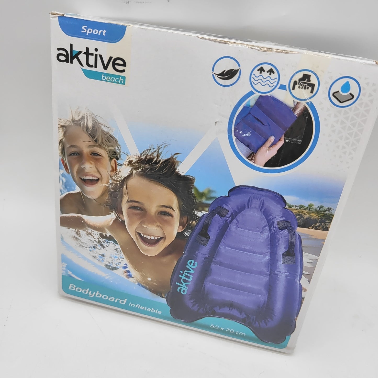 AKTIVE Bodyboard Wassersport Aufblasbar 50x70 cm Kinder Erwachsene Strandspaß