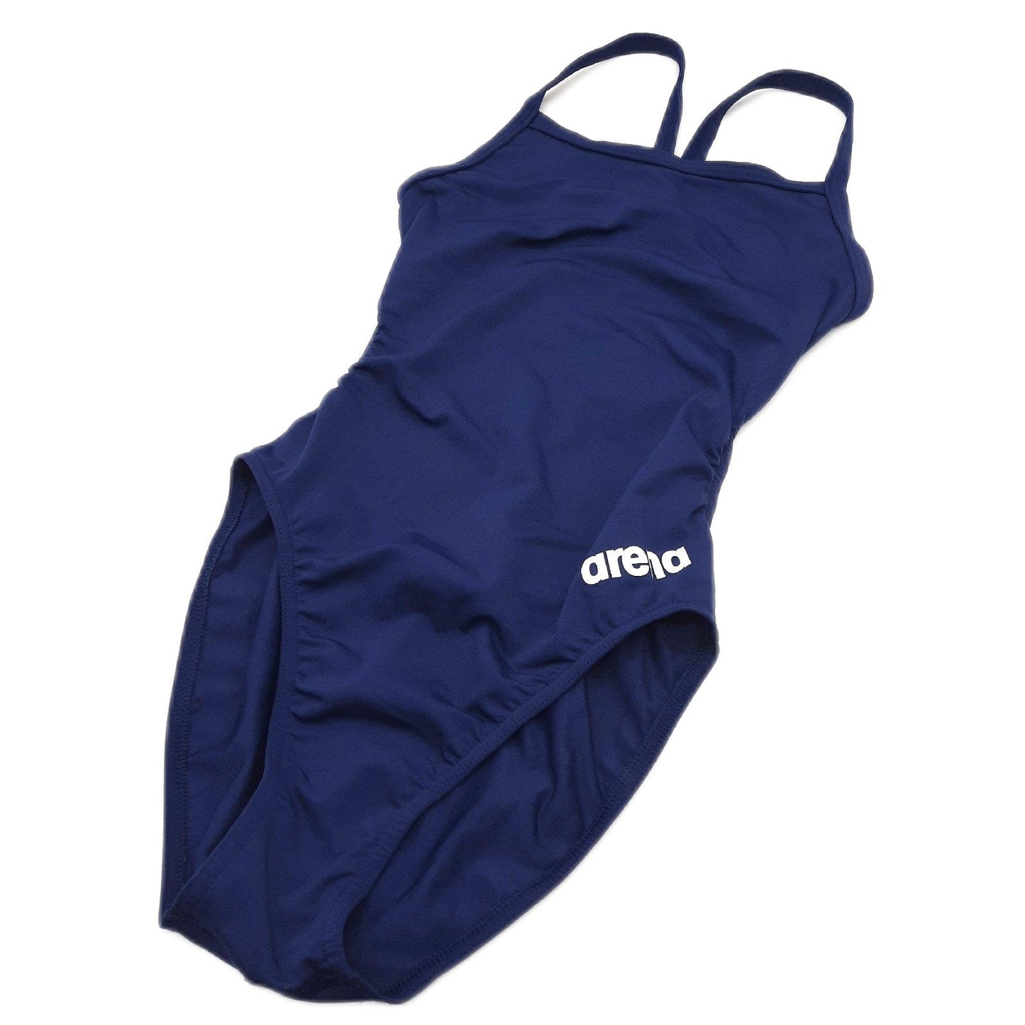 Arena Damen Badeanzug Schwimmbekleidung Challenge Back Solid Navy White Sportlich Wasseraktiv