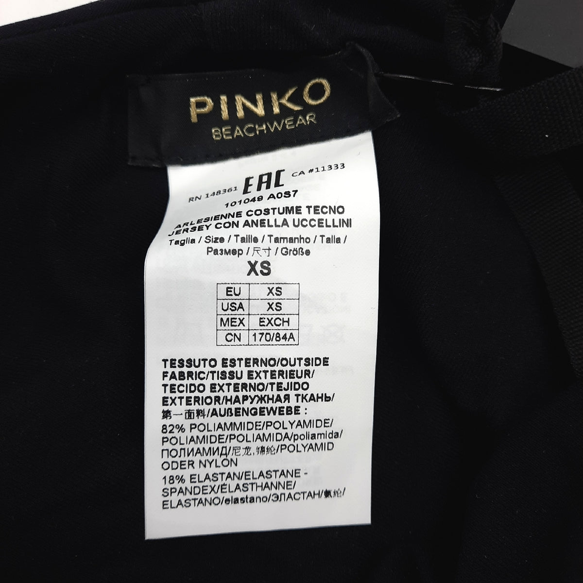 Pinko ARLESIENNE Tecno Jerse Einteiliger Badeanzug Z99_Nero Limo - Unvollständig