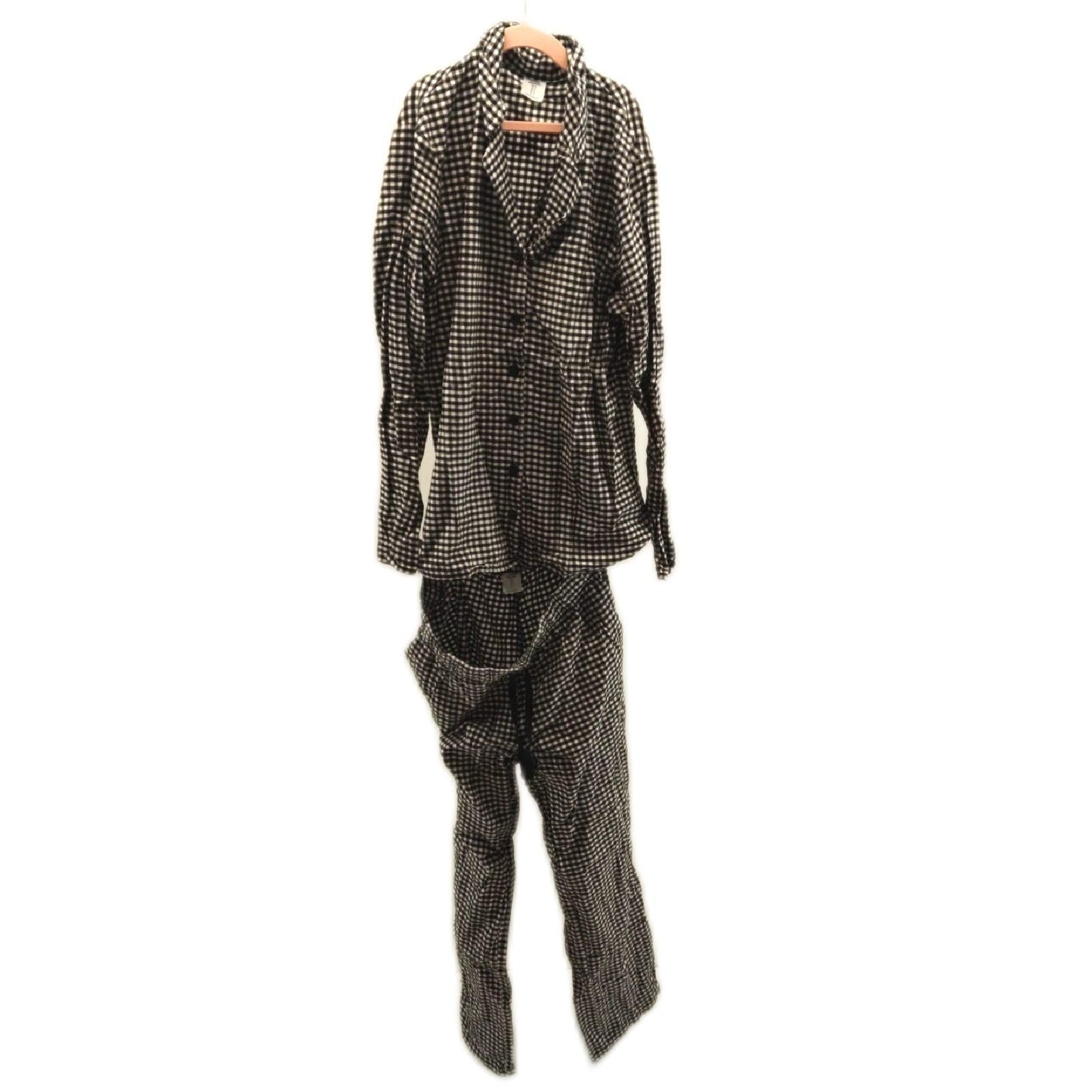 Amazon Essentials Damen Schlafanzug Bekleidung Schwarz Weiß Vichy Muster Komfort Warm