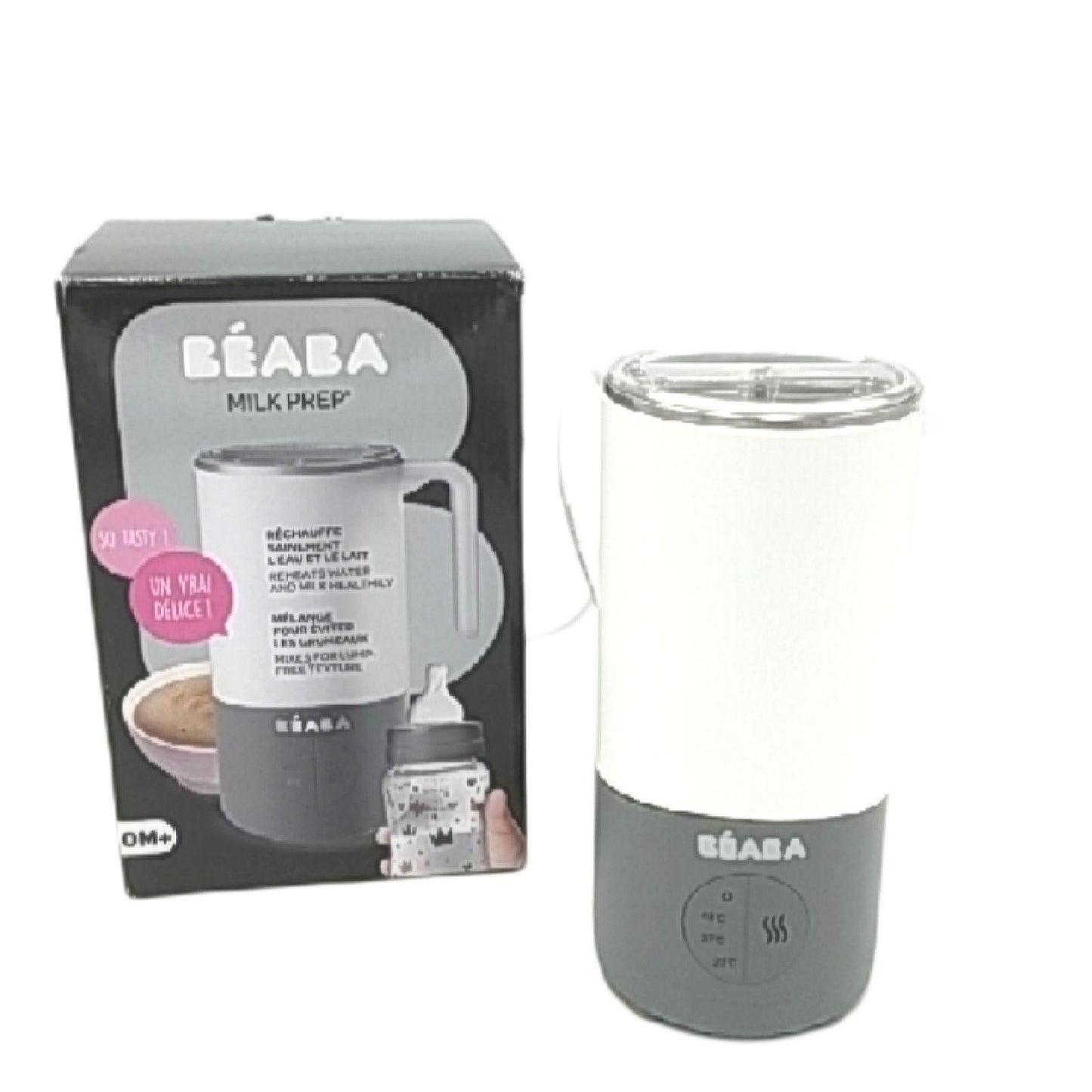 BÉABA Milk Prep Zubereiter Fläschchen milchhaltige Getränke schnell aufheizend Milch Milchpulver Muttermilch Folgemilch Schokomilch Babies Kleinkinder Grau Effizient