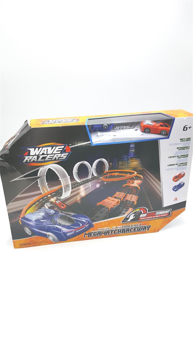 Auldey Rennstrecke Mega Match - 3 Looping & Duelle + 2 mehrfarbige Autos