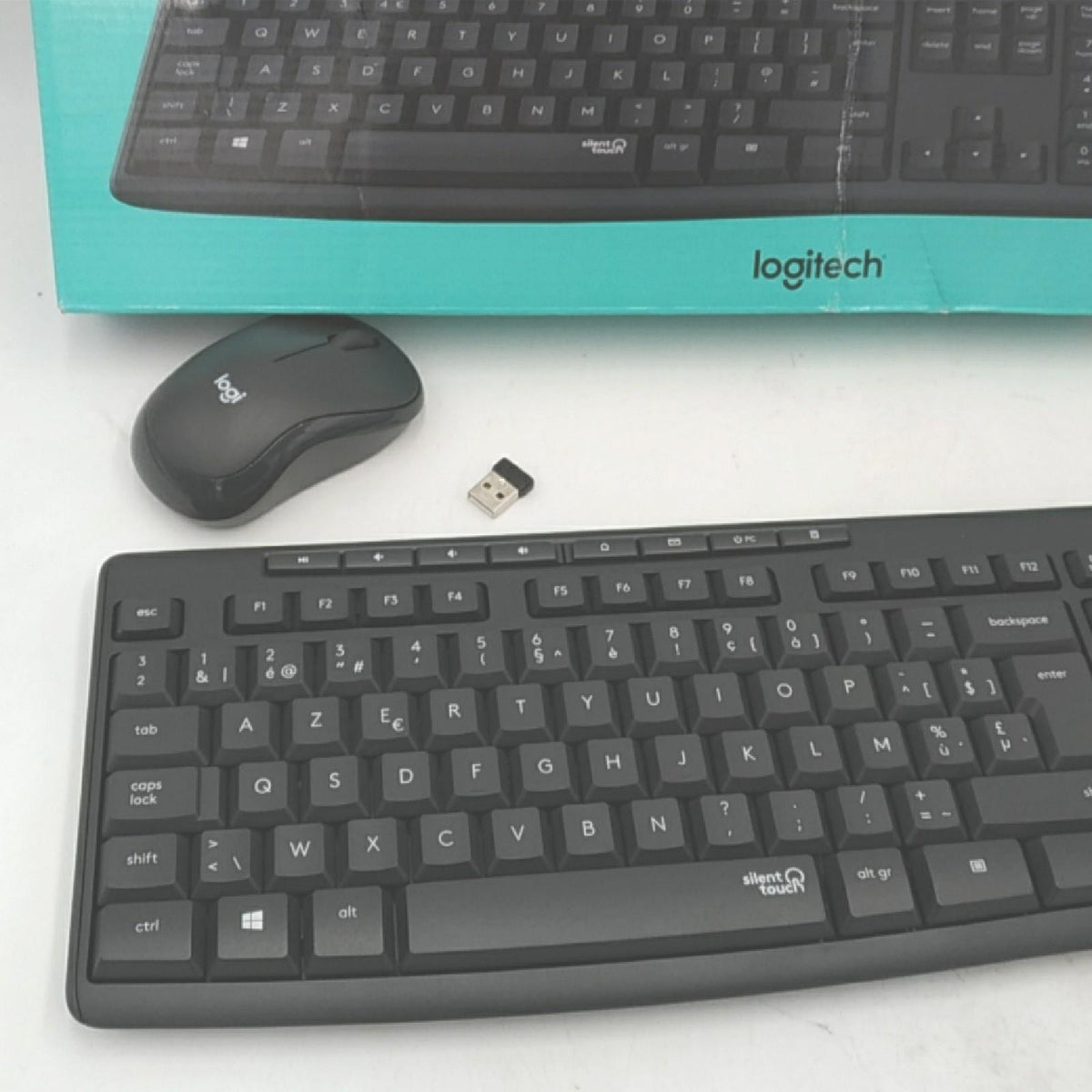 Logitech Tastatur Maus Set Computer Zubehör MK295 Kabellos USB Funk Komfort Ergonomie