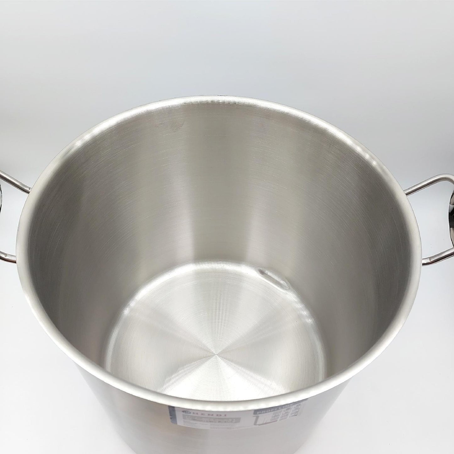 HENDI Kochtopf, Hoch, mit Deckel, Satiniert mit hochglanzpoliertem, verstärktem Rand, mehrfach punktgeschweißte Griffe, Gasherd, Induktionsherd, Elektroherd, 37L, ø360x(h)360mm, Edelstahl 18/10