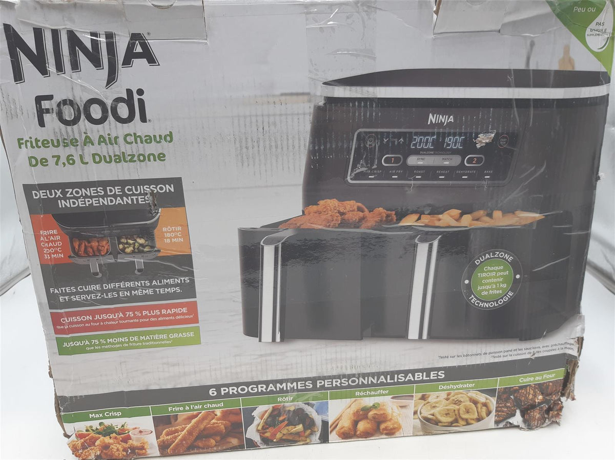 Ninja Heißluft Fritteuse AF300EU Schwarz Foodi 76 Liter Vielseitige Küchenmaschine Kunststoff