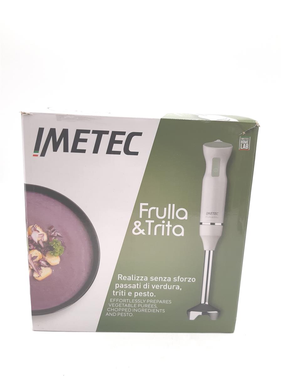Imetec Frulla&Trita Tauchmixer, Klingen aus Edelstahl, extra großes Fuß, abnehmbarer Schaft, Messbecher mit 1 Liter, 800 Watt, 15 U/min