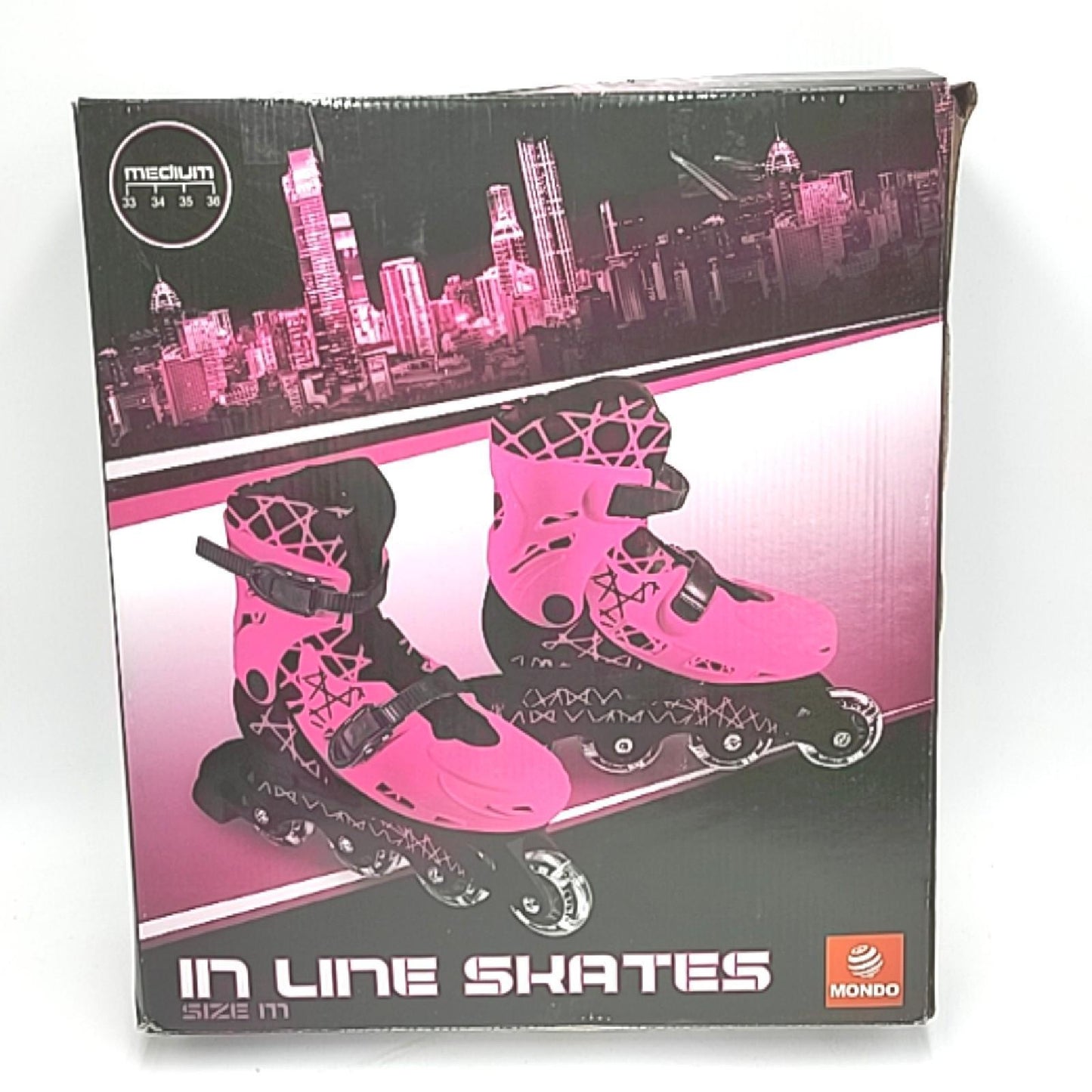 Mondo Toys – Girl In Line Skates – verstellbare Inlineskates – PVC-Rollen – Roller für Kinder/Mädchen – Größe M / Gr. 33/36 – 28514