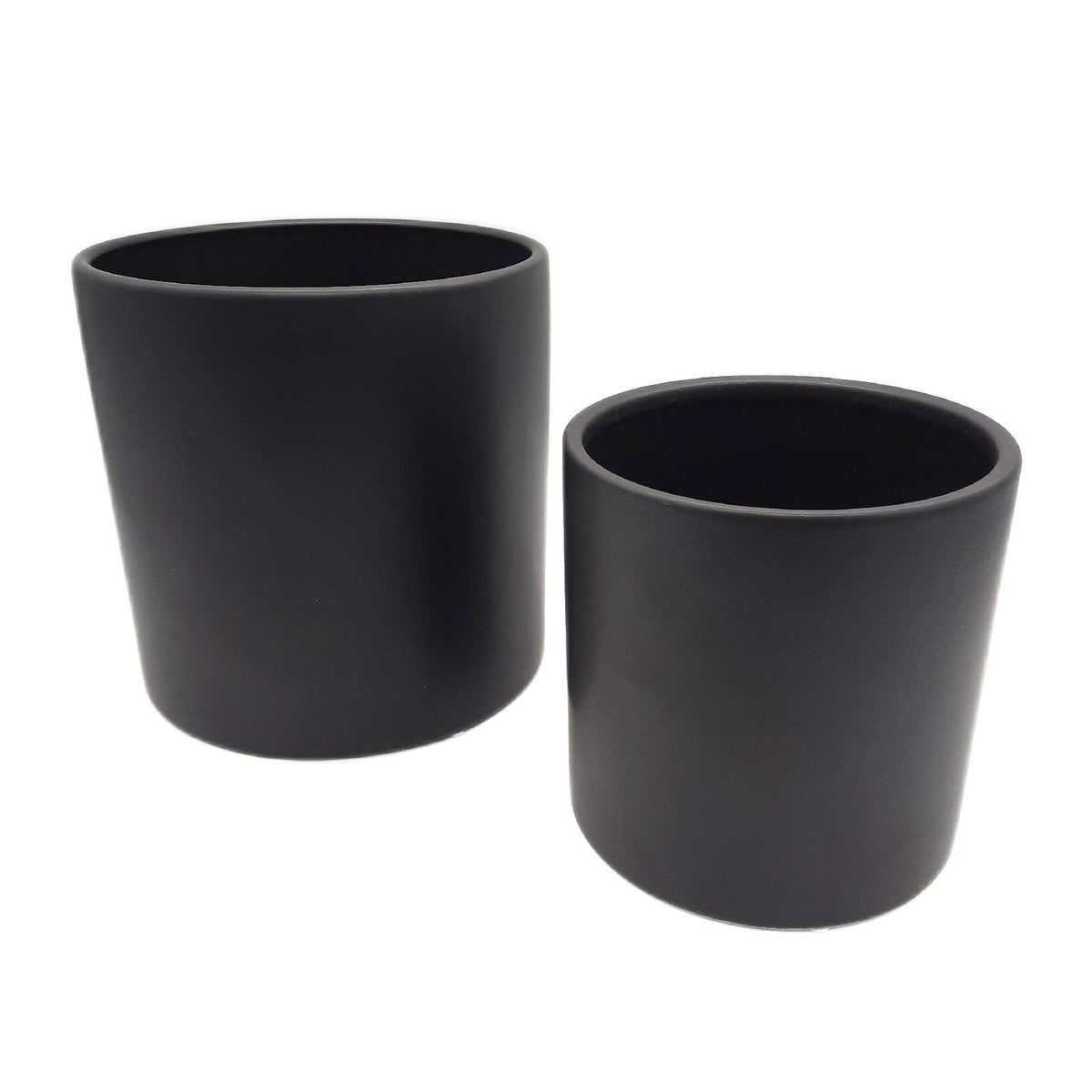 Amazon Basics Glatte Keramik-Pflanzgefäße  Rund   verschiedene Größen  3 Stück  5.2 cm  20.3 cm und 25.4 cm  Schwarz