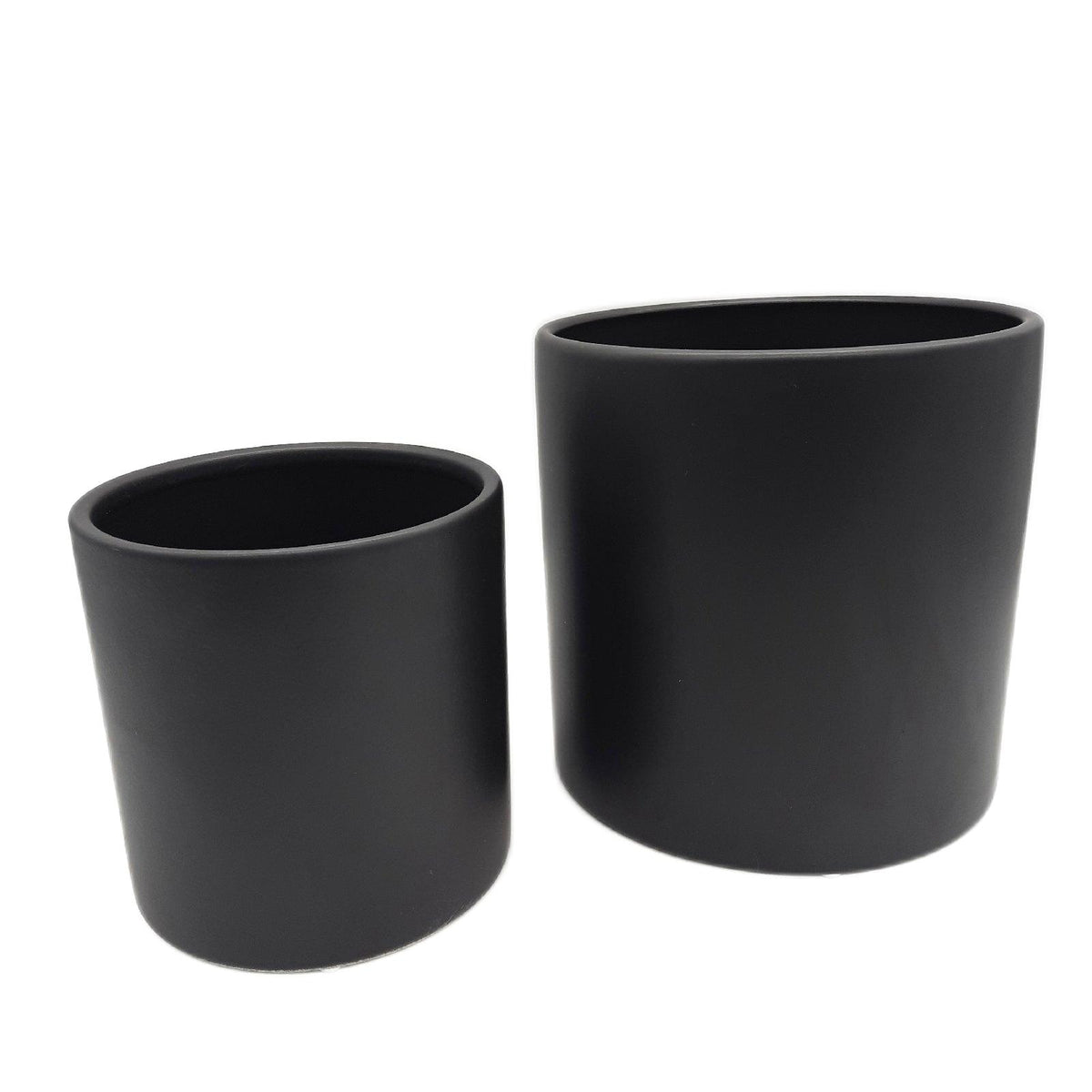 Amazon Basics Glatte Keramik-Pflanzgefäße  Rund   verschiedene Größen  3 Stück  5.2 cm  20.3 cm und 25.4 cm  Schwarz