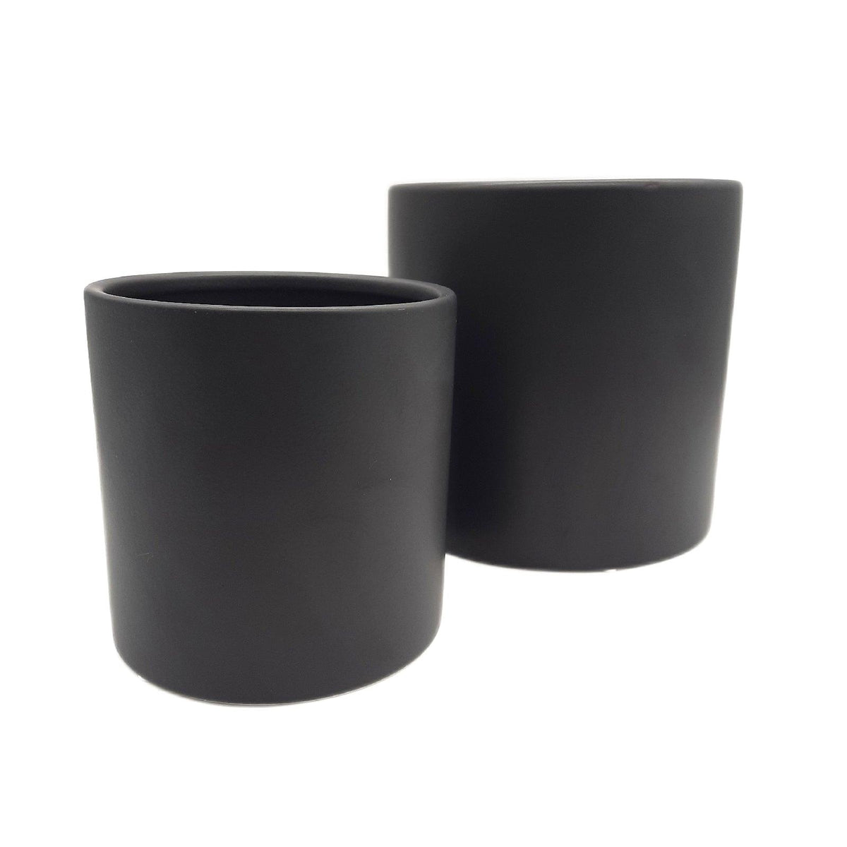 Amazon Basics Glatte Keramik-Pflanzgefäße  Rund   verschiedene Größen  3 Stück  5.2 cm  20.3 cm und 25.4 cm  Schwarz