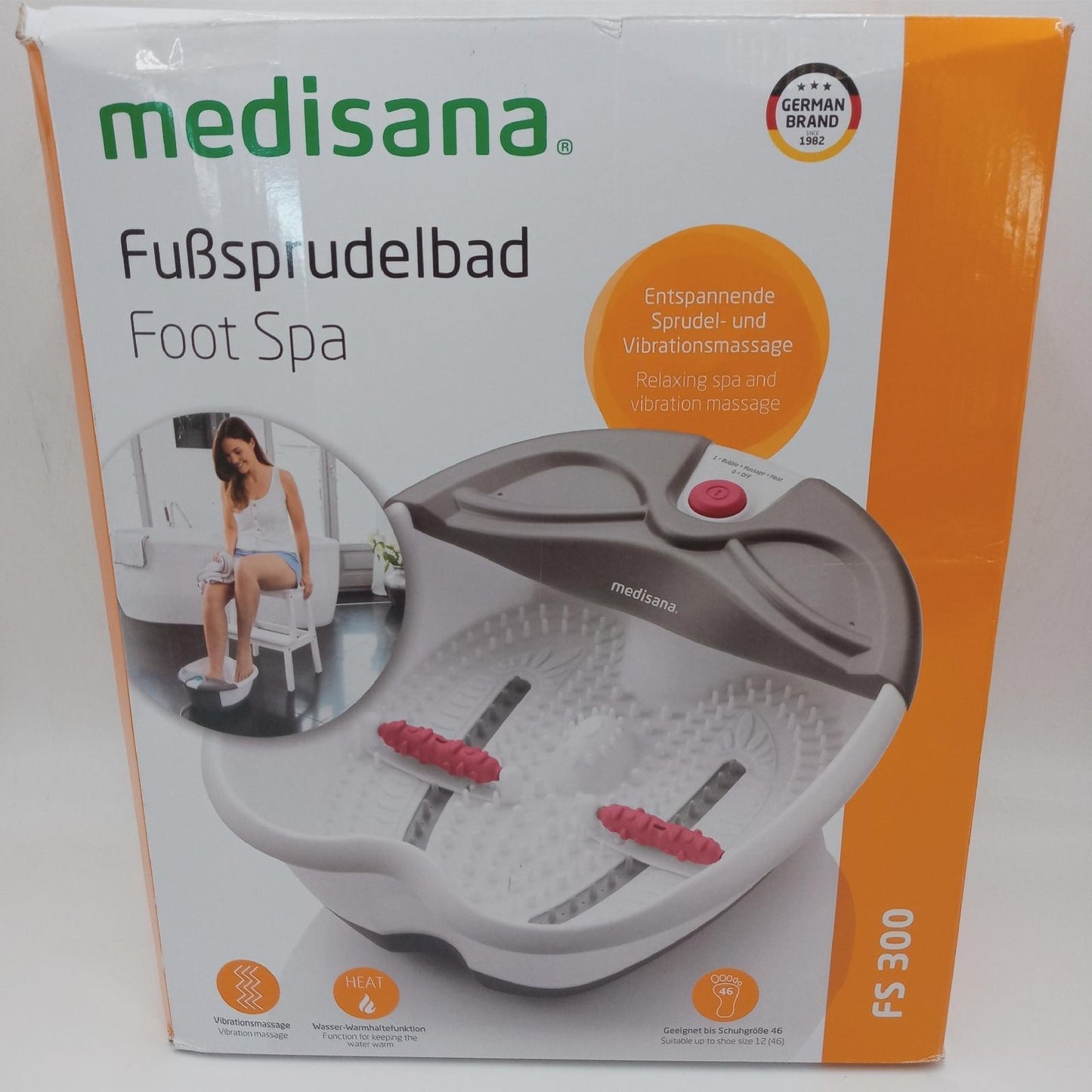 Medisana Fußsprudelbad Wellnessgeräte FS 300 Fußreflexzonenmassage Massagegerät Ent