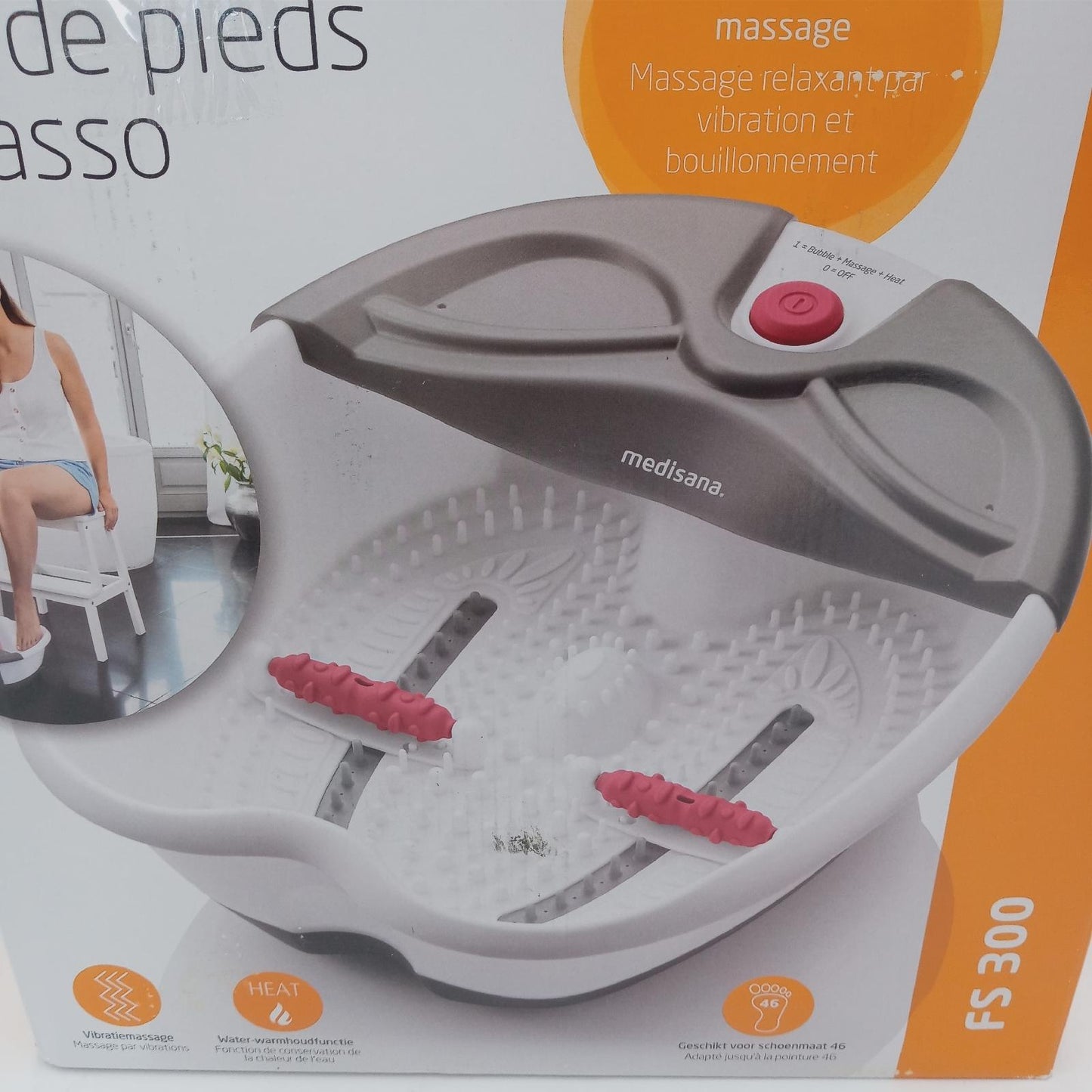 Medisana Fußsprudelbad Wellnessgeräte FS 300 Fußreflexzonenmassage Massagegerät Ent