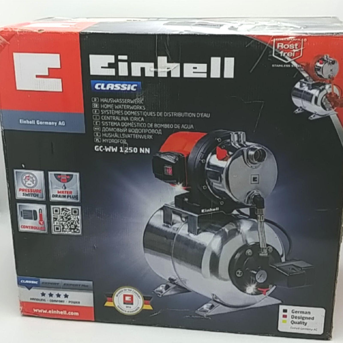 Einhell Hauswasserwerk Gartenpumpen Bewaesserung GC WW 1250 Leistungsstark