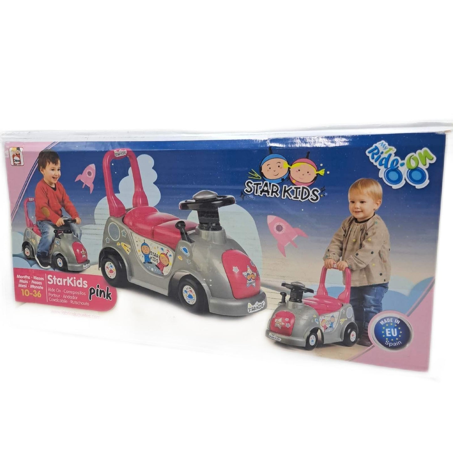 Chicos Kinder Laufrad Spielzeug Ride On Starkids Pink ab 1 Jahr sicher stabil spa