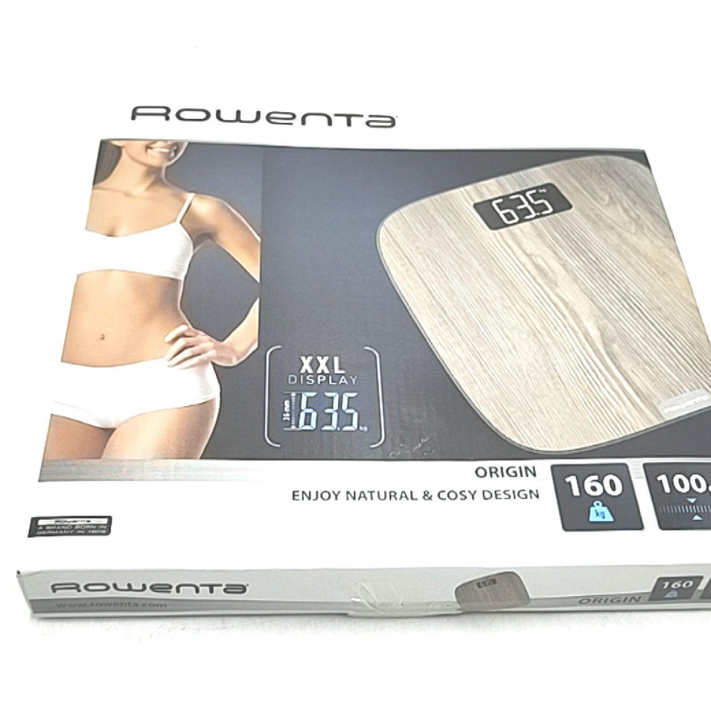 Rowenta Personenwaage Badezimmerwaagen Holzoptik BS1600 Design bis 231 Kilogram