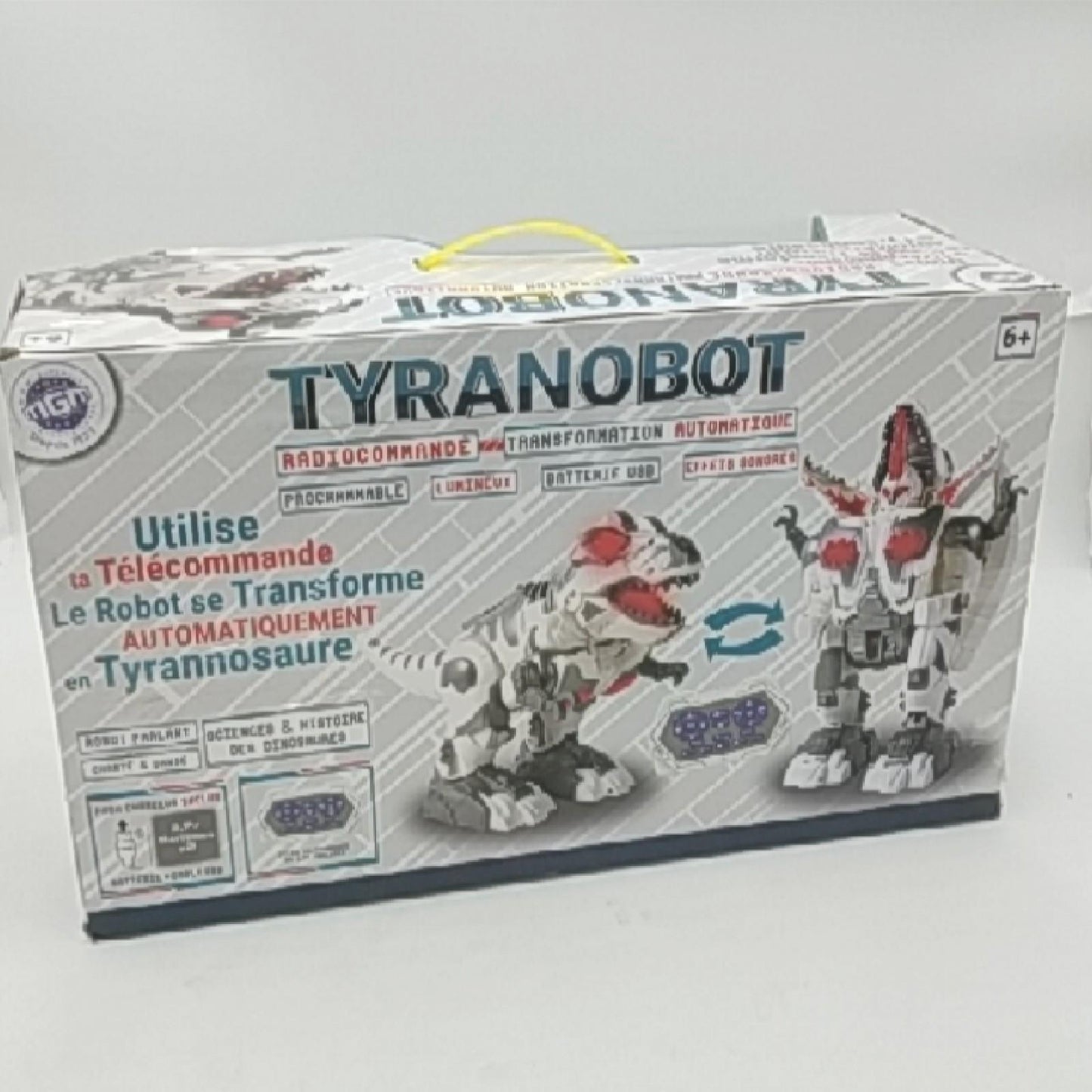 Technobot Interaktiver transformierbarer Roboter Grau Spielbereit Wiederaufladbarer Akku und Batterien inklusive Infrarot Kinderspielzeug Ab 6 Jahren