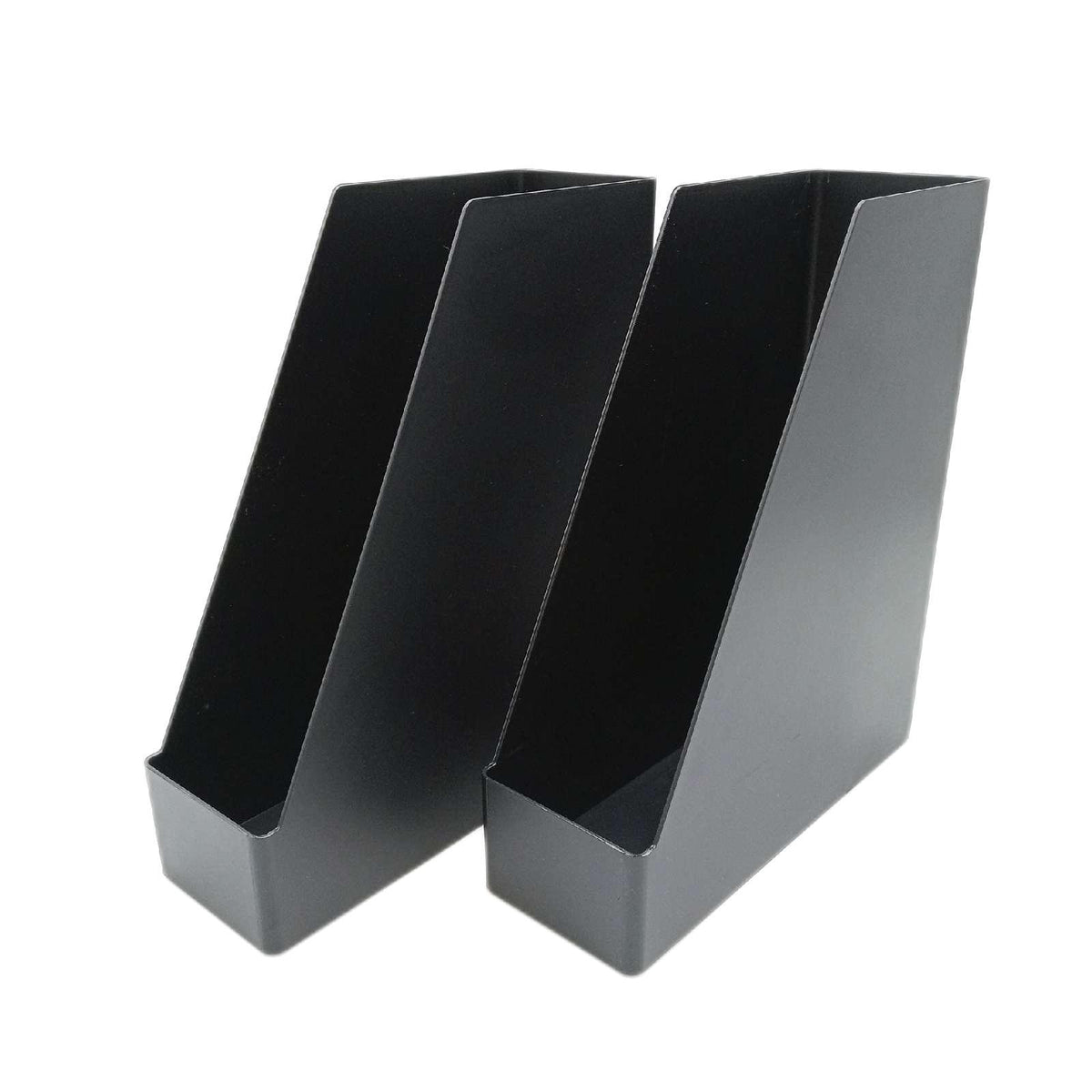 Amazon Basics Plastik Organizer Zeitschriftenhalter Schwarz 2 Stück